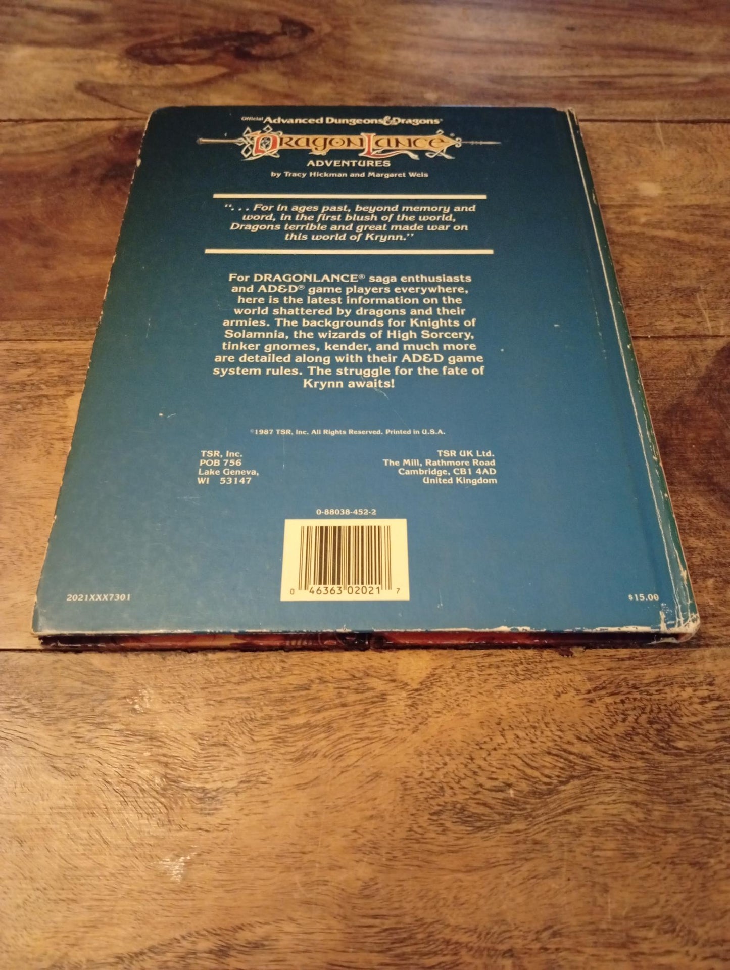 Dragonlance Adventures TSR 2021 AD&D 1989