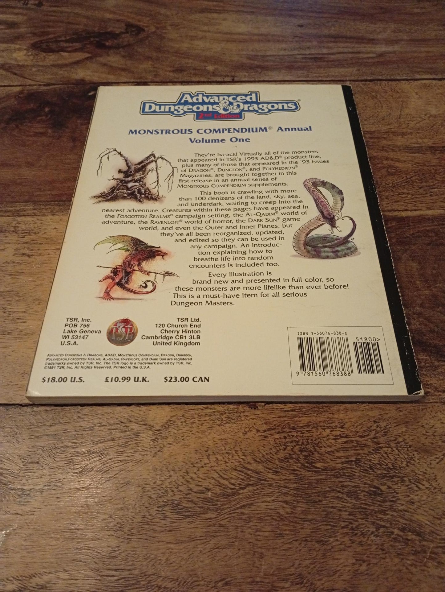 AD&D Monstrous Compendium Annual #1 TSR 2145 AD&D 2nd Edition 1994