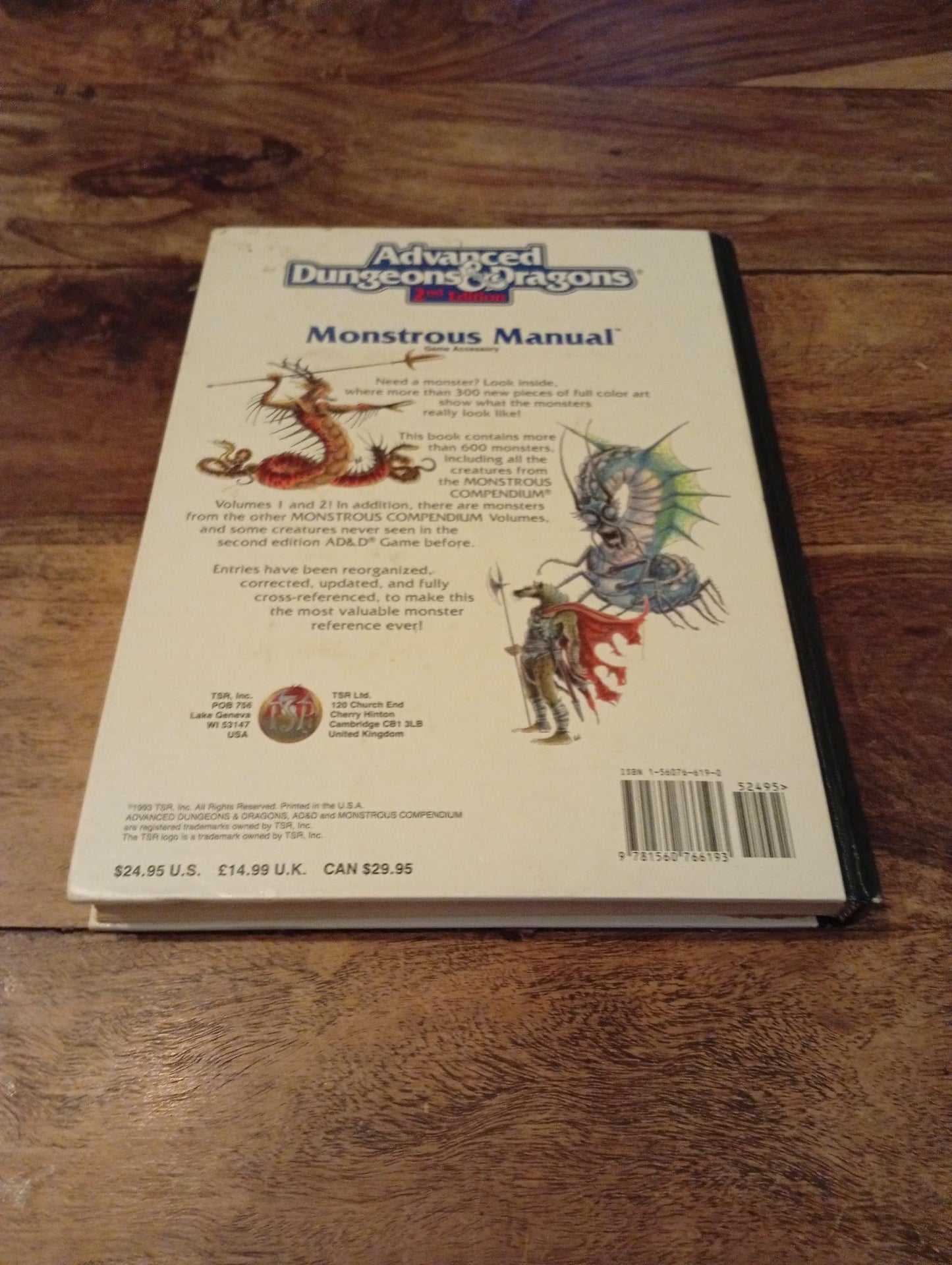 AD&D Monstrous Manual White Cover Hardcover TSR 2140 AD&D 2nd Ed 1993