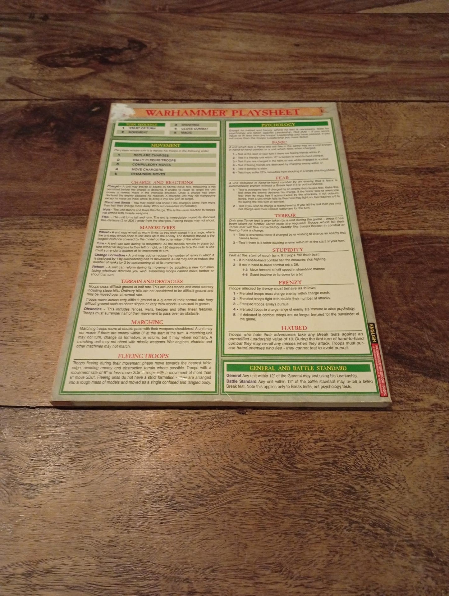 Warhammer Fantasy Battle Rulebook 5th Ed Games Workshop 1996