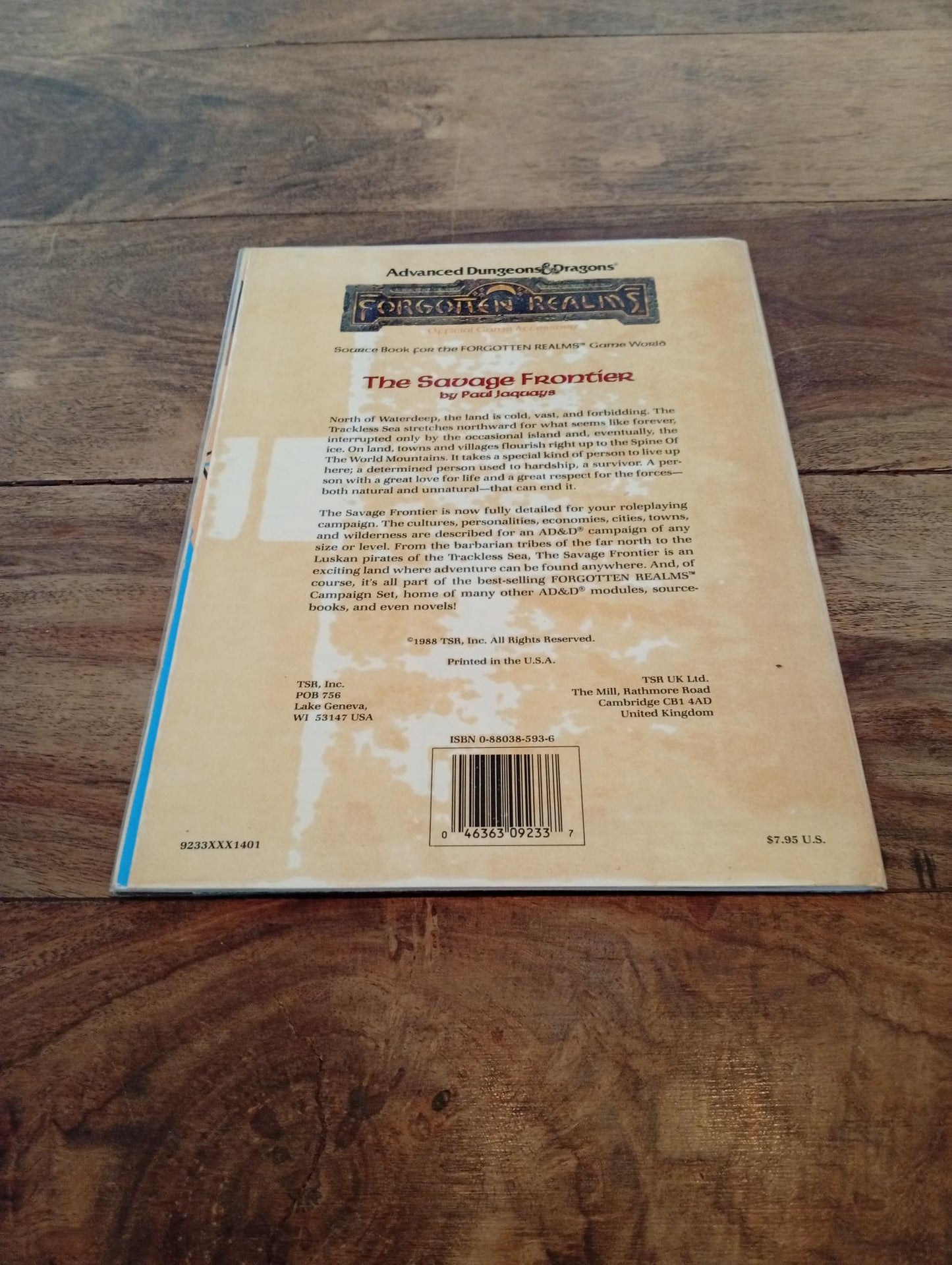 Forgotten Realms The Savage Frontier With Map TSR 9233 AD&D 1988