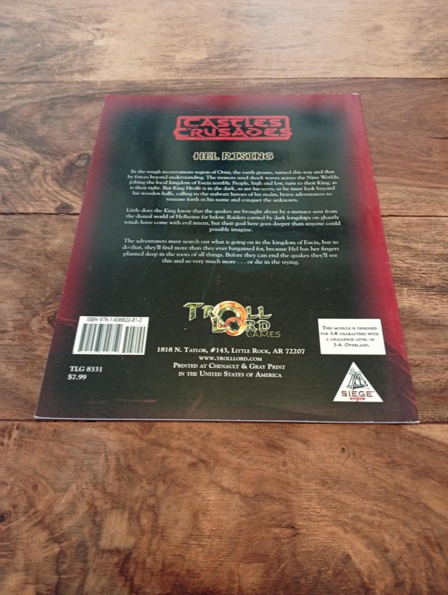 Castles & Crusades Hel Rising Nine Worlds Saga #I Troll Lord Games 2015