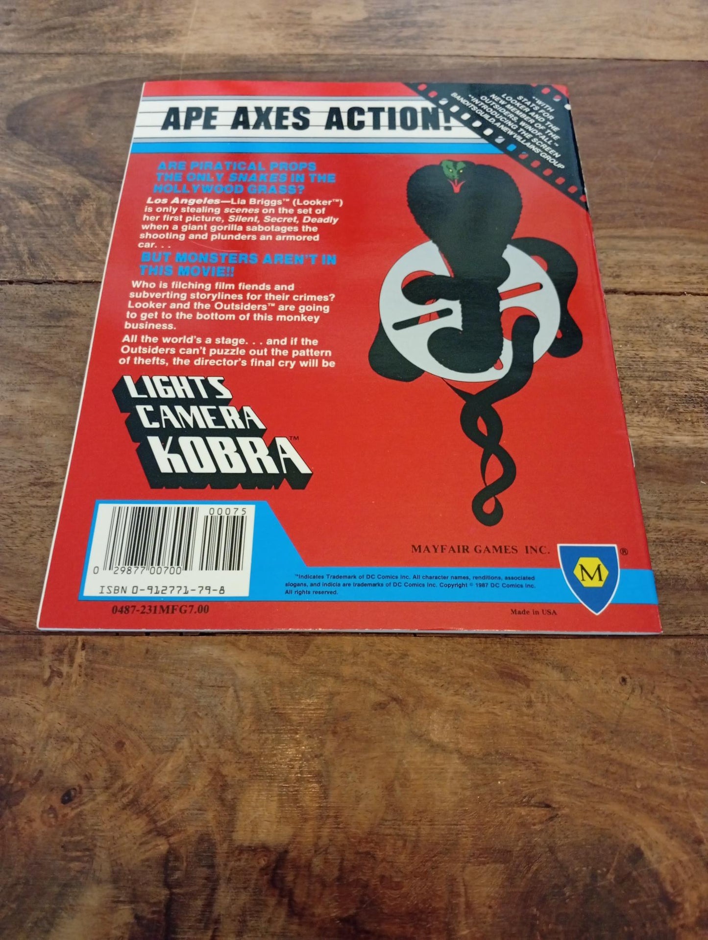 DC Heroes The Outsiders Lights Camera Kobra Mayfair Games 1987