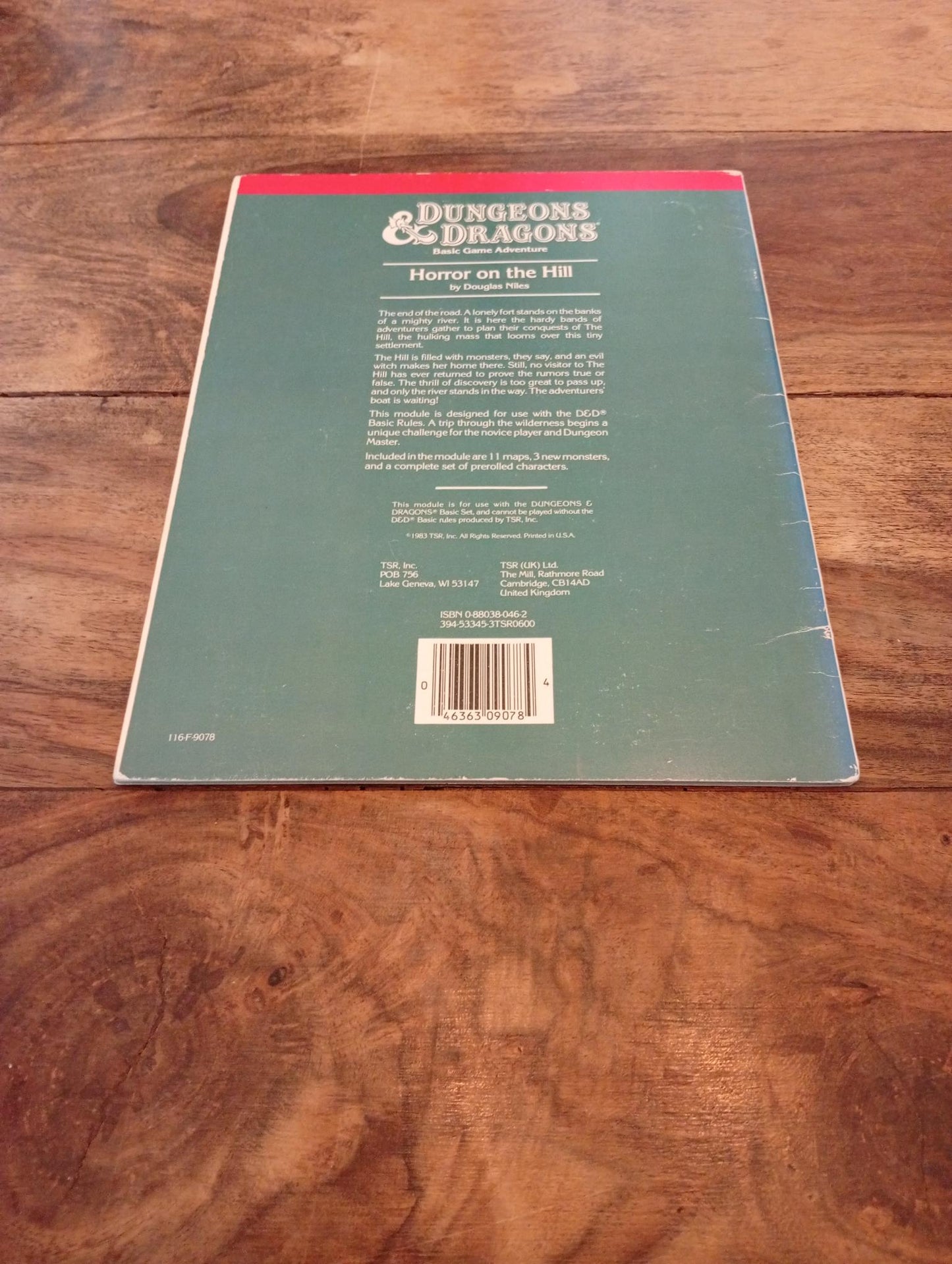 Dungeons & Dragons Horror on the Hill B5 TSR 9078 D&D 1983