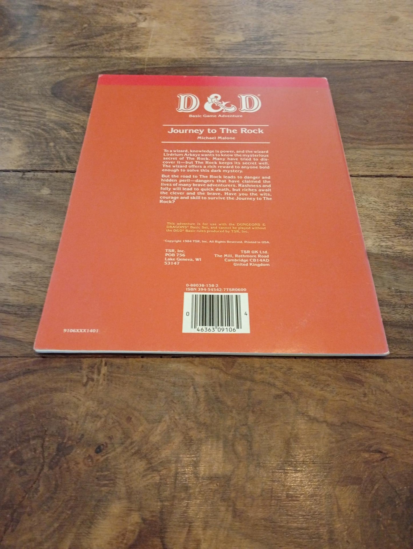 Dungeons & Dragons Journey to the Rock B8 TSR 9106 D&D 1984