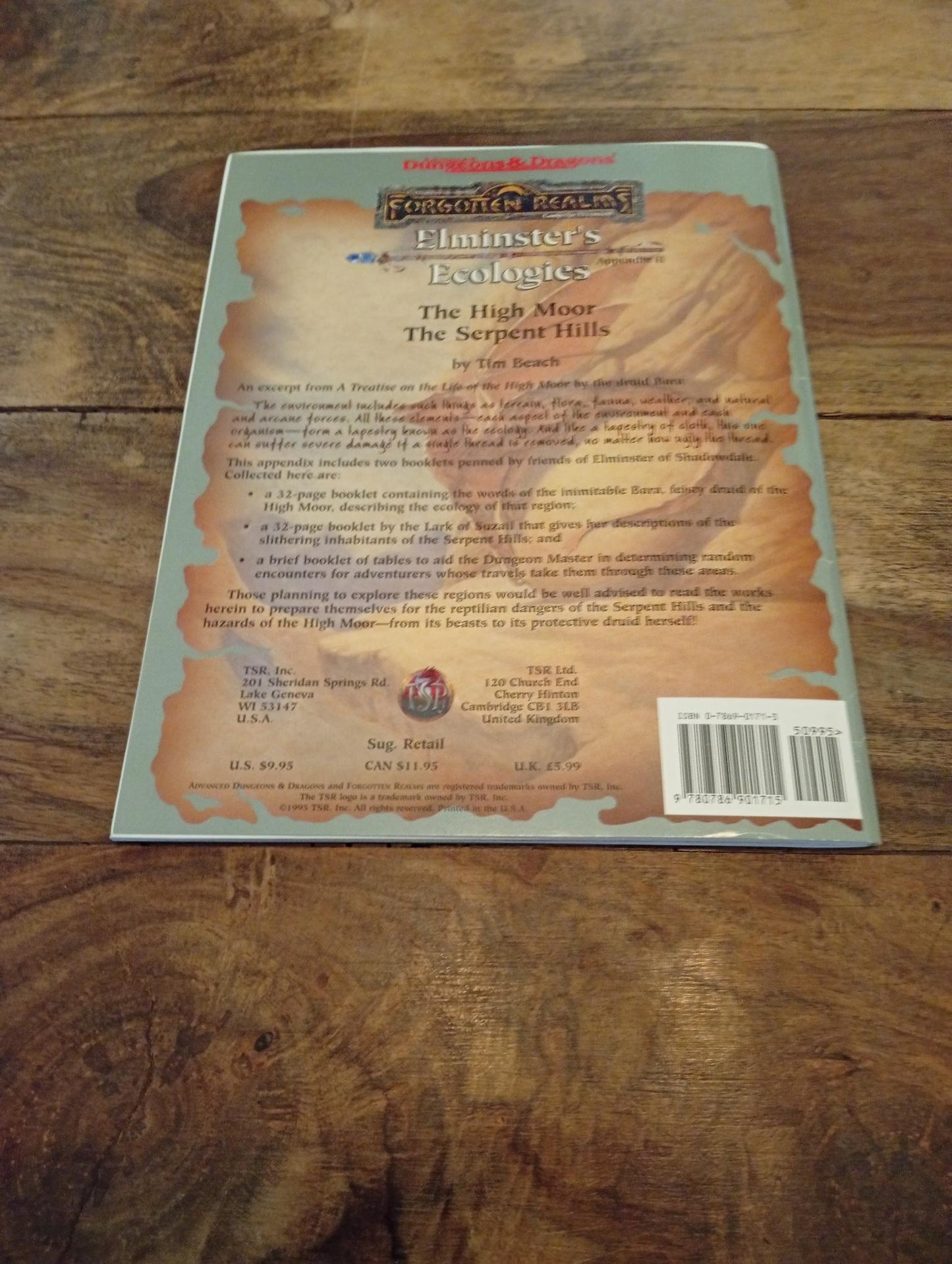 Forgotten Realms Elminster's Ecologies #2 The High Moor and the Serpent Hills TSR 1995