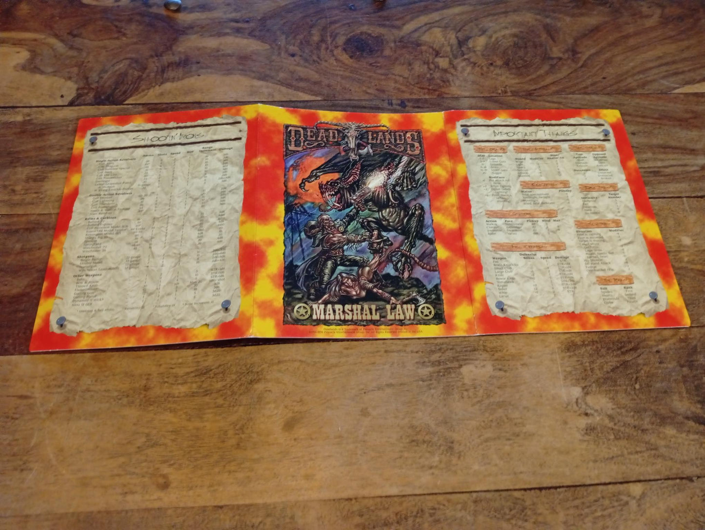 Deadlands GM Screen and Marshall Law Module Pinnacle 1996