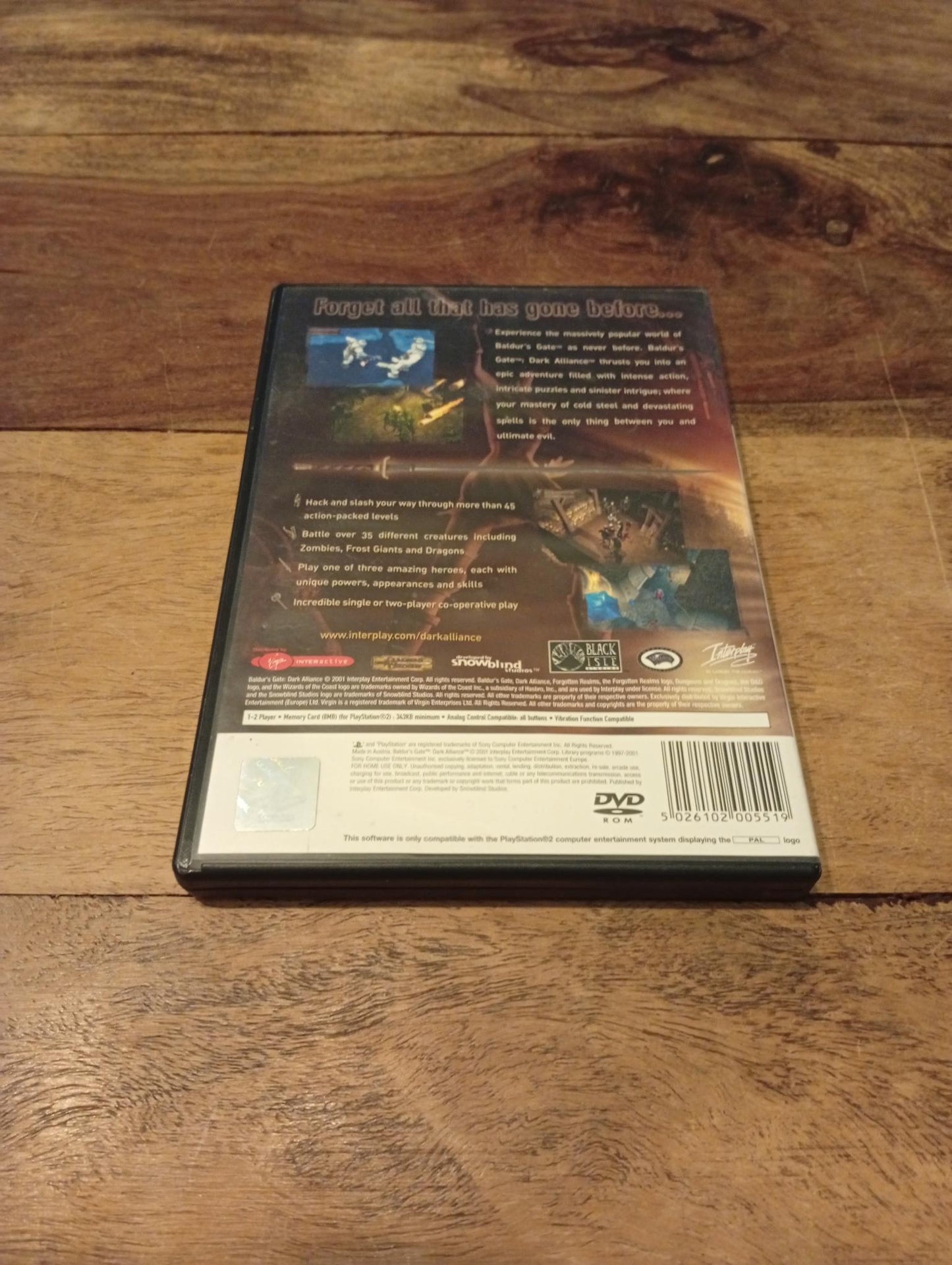 PlayStation 2 Baldur's Gate Dark Alliance Forgotten Realms 2001