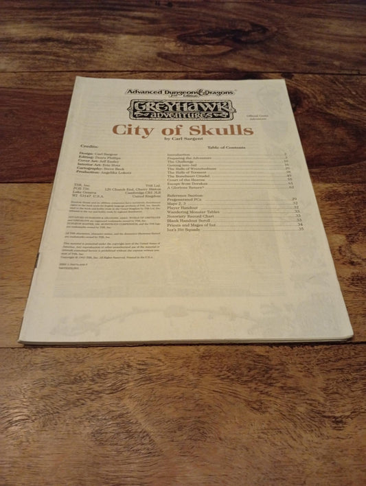 Greyhawk City of Skulls WGR6 TSR 9405 AD&D 1993