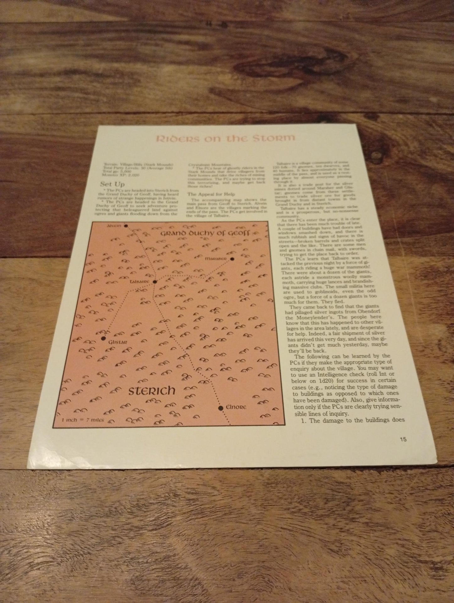 AD&D Greyhawk Reference Card #15 TSR 1043