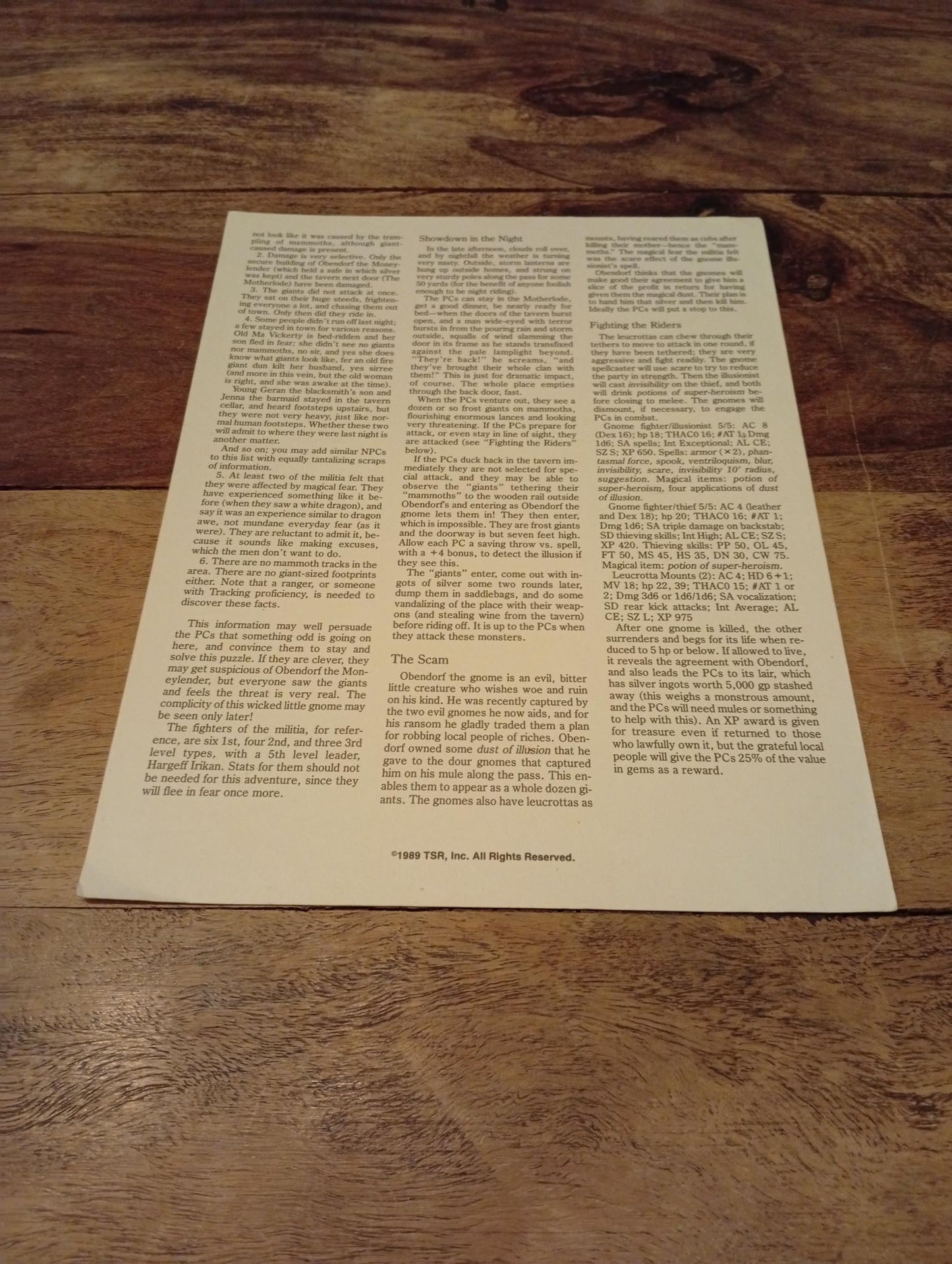 AD&D Greyhawk Reference Card #15 TSR 1043
