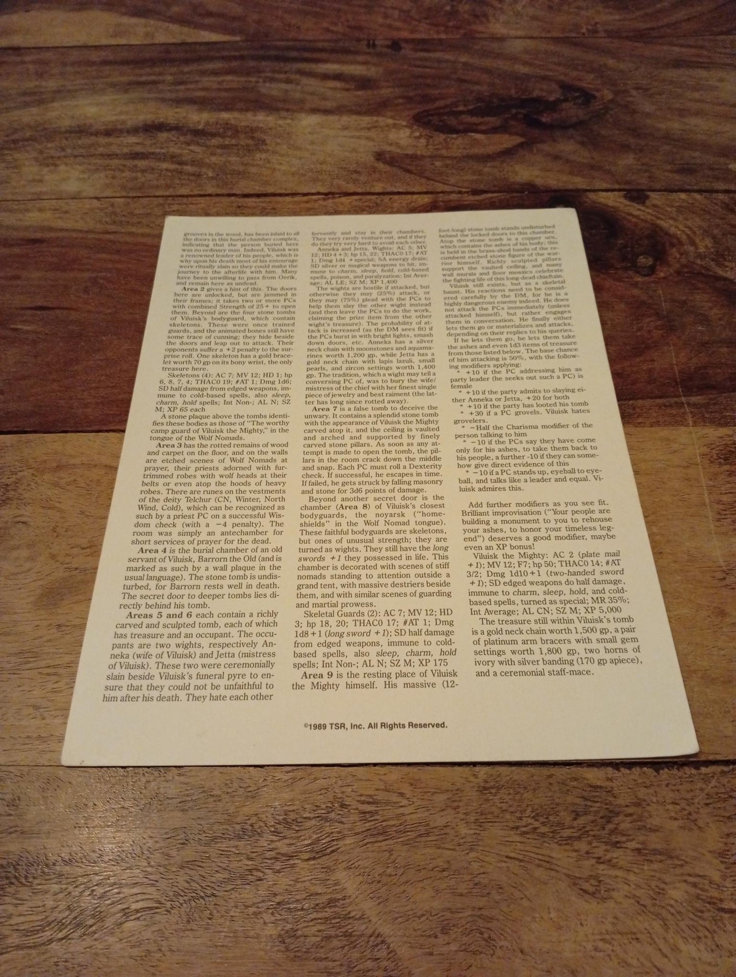 AD&D Greyhawk Reference Card #4 TSR 1043