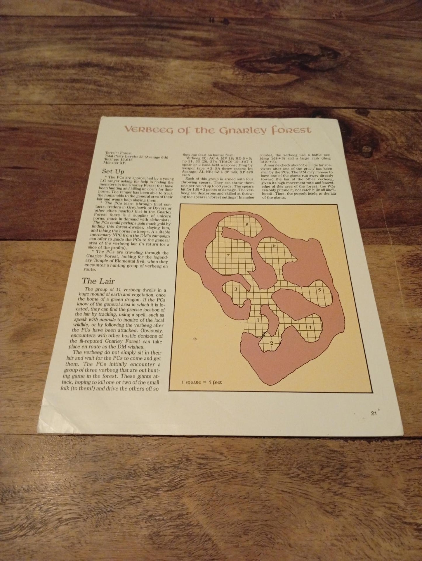 AD&D Greyhawk Reference Card #21 TSR 1043