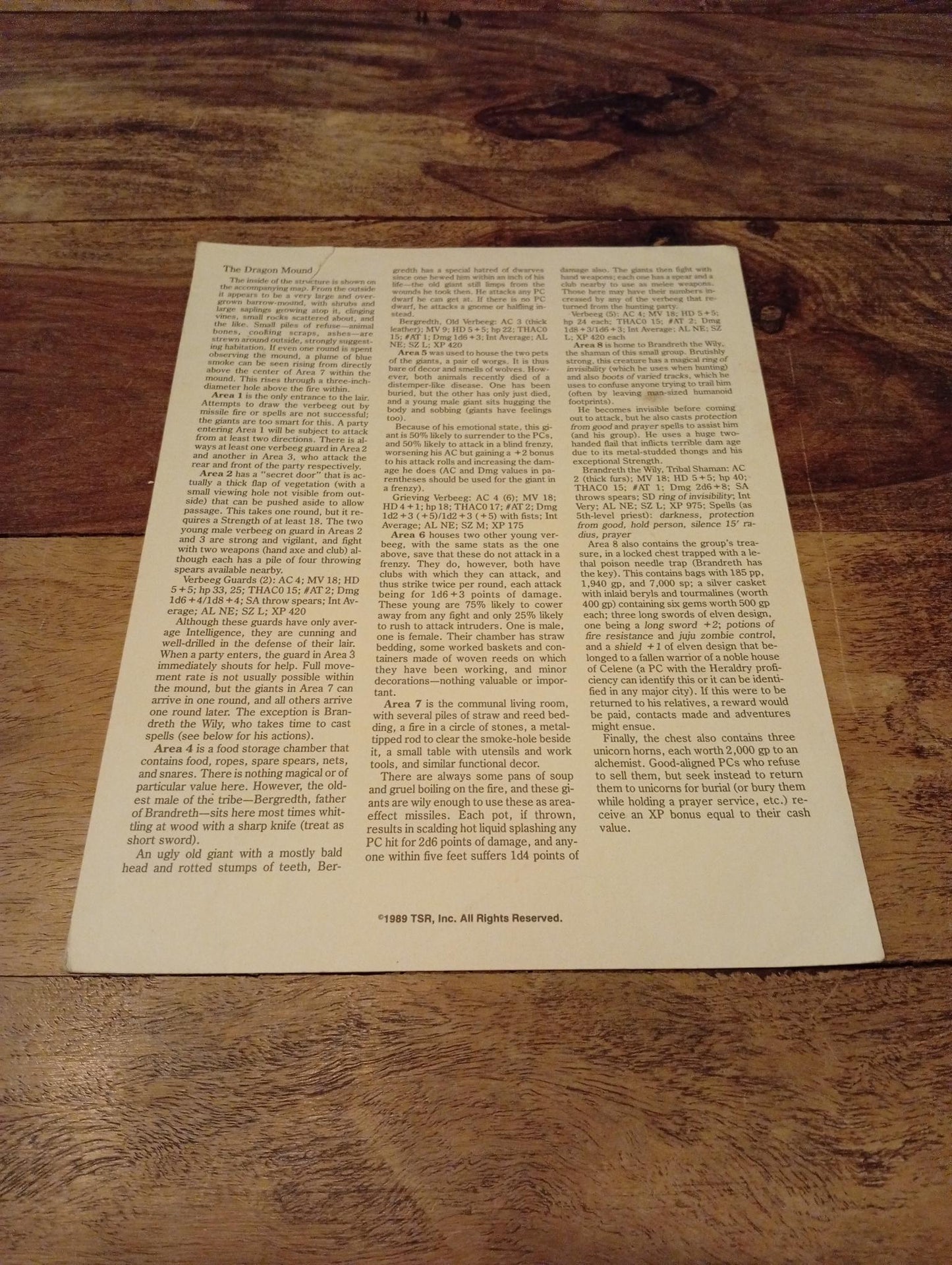AD&D Greyhawk Reference Card #21 TSR 1043
