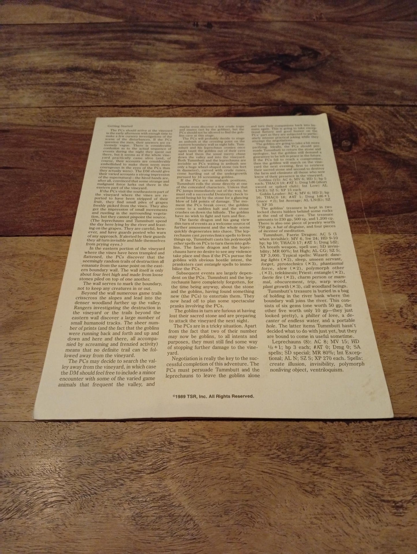 AD&D Greyhawk Reference Card #23 TSR 1043