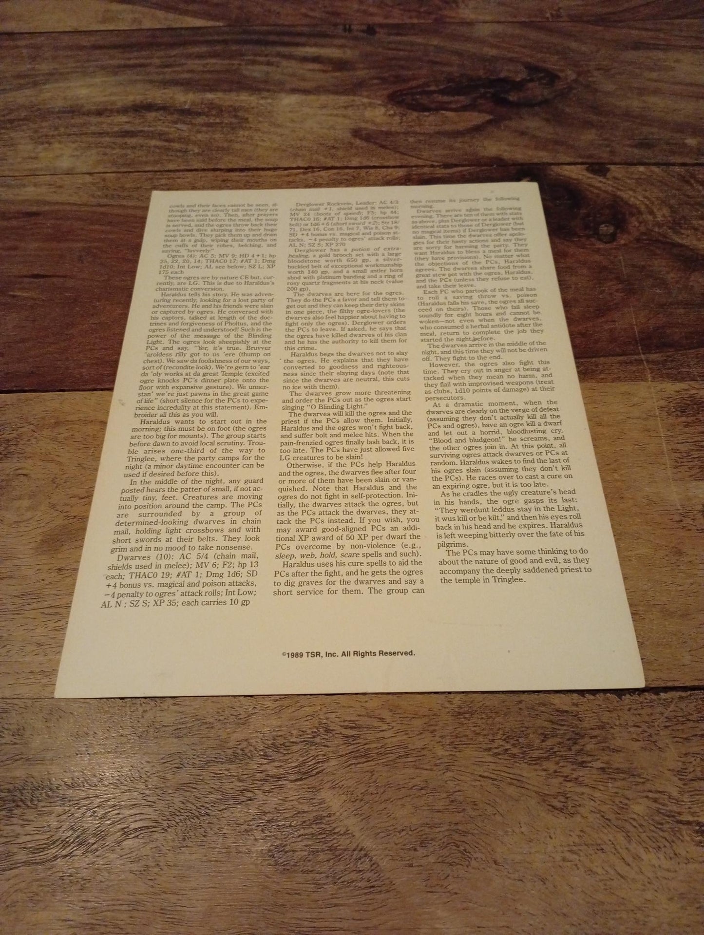 AD&D Greyhawk Reference Card #2 TSR 1043
