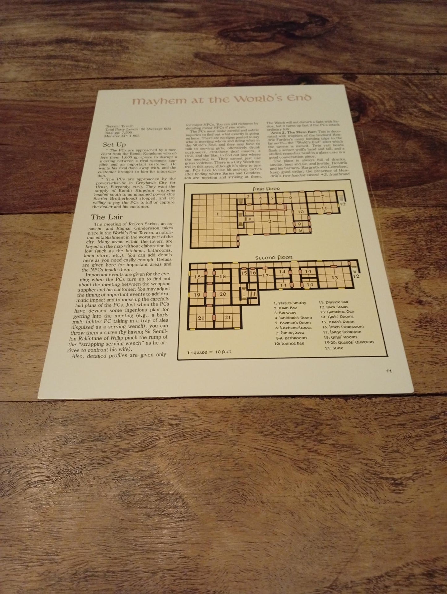 AD&D Greyhawk Reference Card #11 TSR 1043
