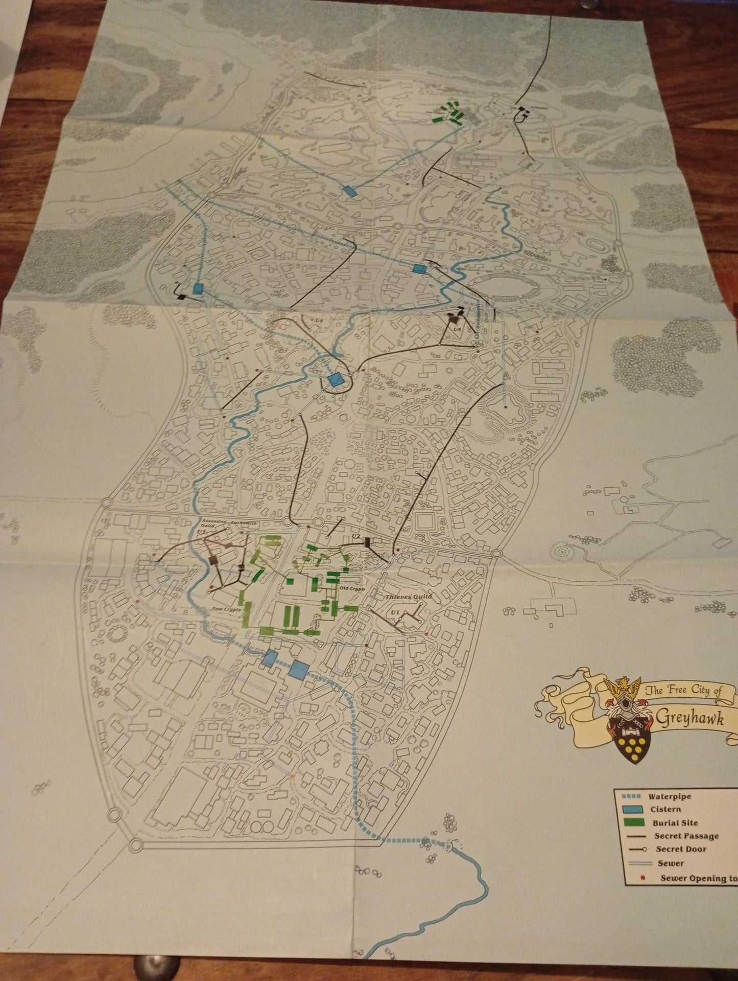 Free City of Greyhawk Area Map AD&D TSR 1043