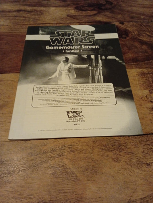 Star Wars Gamemaster Screen Revised Book West End Games 1996