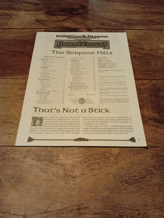 Forgotten Realms The Serpent Hills From Elminster's Ecologies #2 TSR 1995