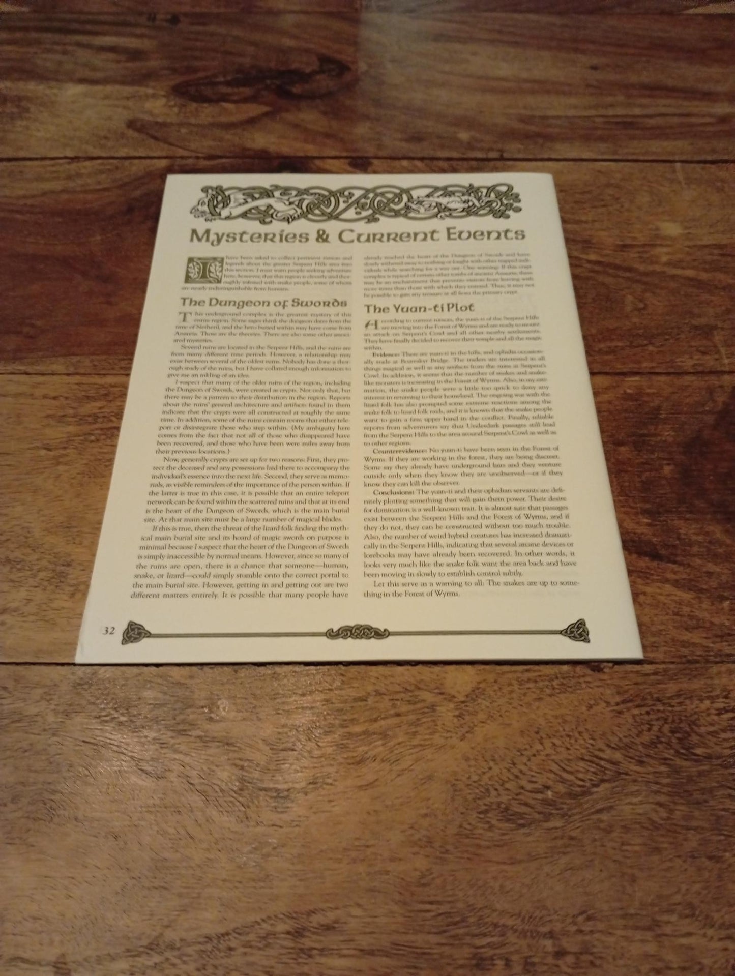 Forgotten Realms The Serpent Hills From Elminster's Ecologies #2 TSR 1995