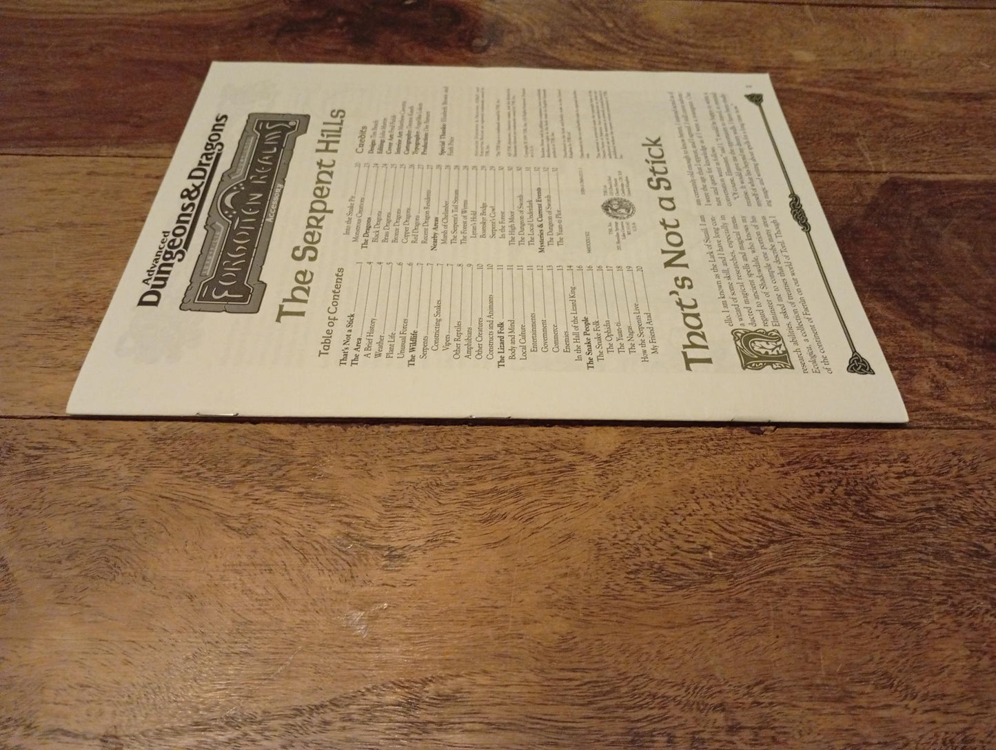 Forgotten Realms The Serpent Hills From Elminster's Ecologies #2 TSR 1995