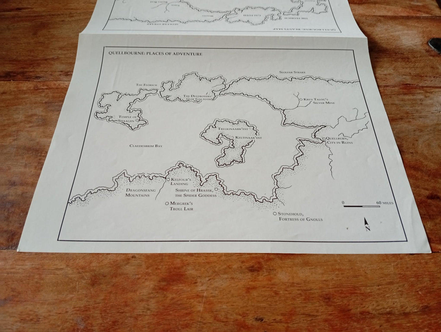 Shadow World Quellbourne Land of the Silver Mist Map I.C.E. 6001 Rolemaster 1989