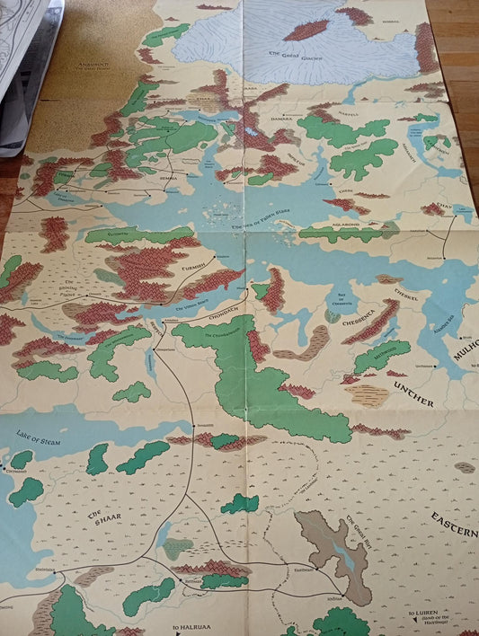 Forgotten Realms Campaign Set Map TSR 1031 AD&D 1987