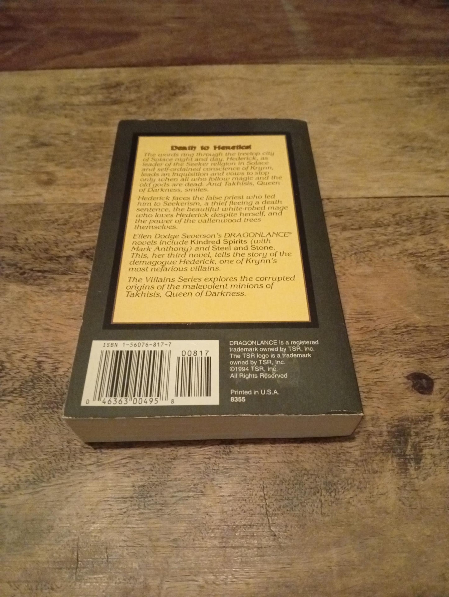 DragonLance Hederick the Theocrat Villains Series #4 TSR 1994