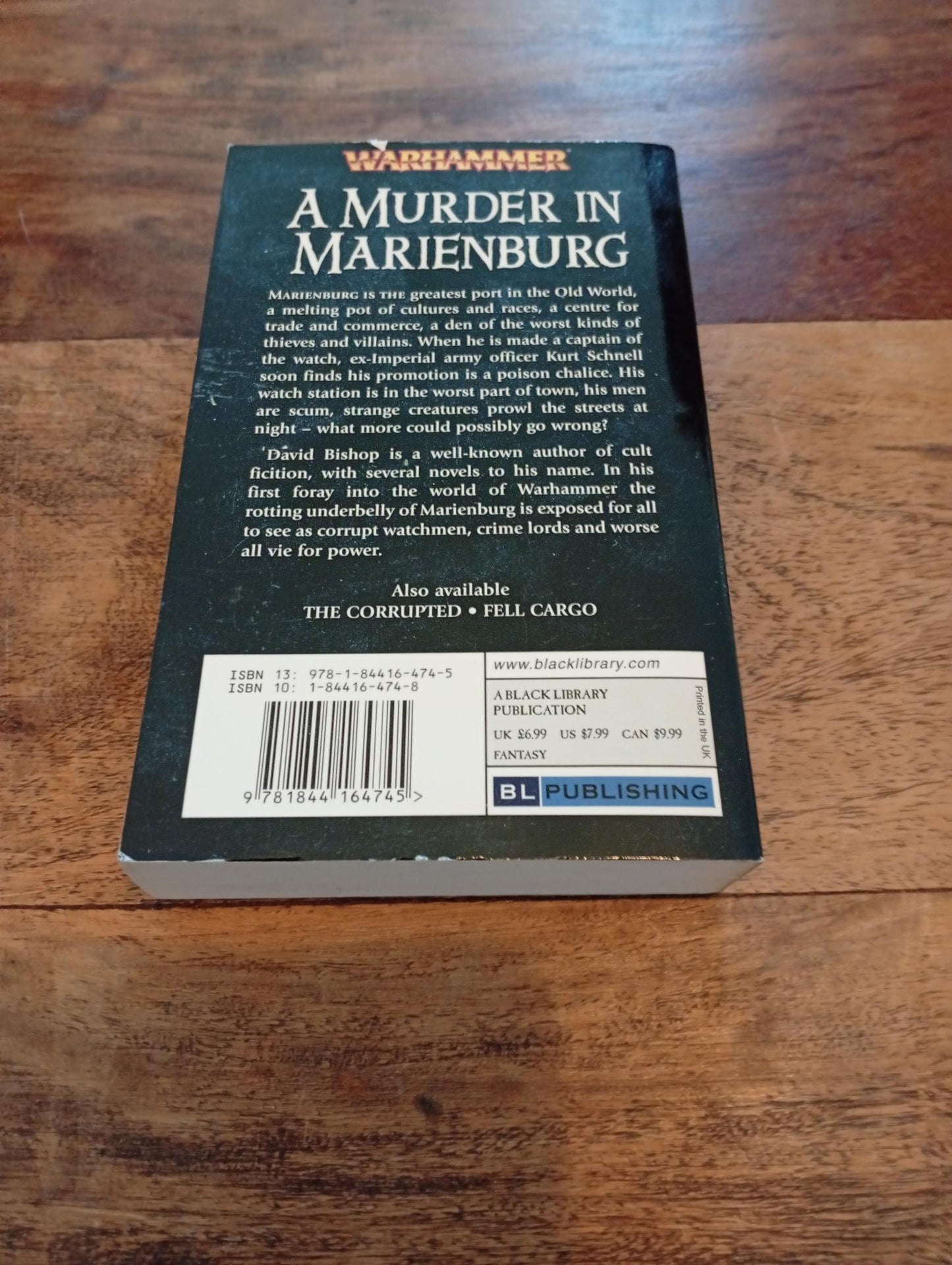 Warhammer Fantasy A Murder in Marienburg David Bishop Back Library