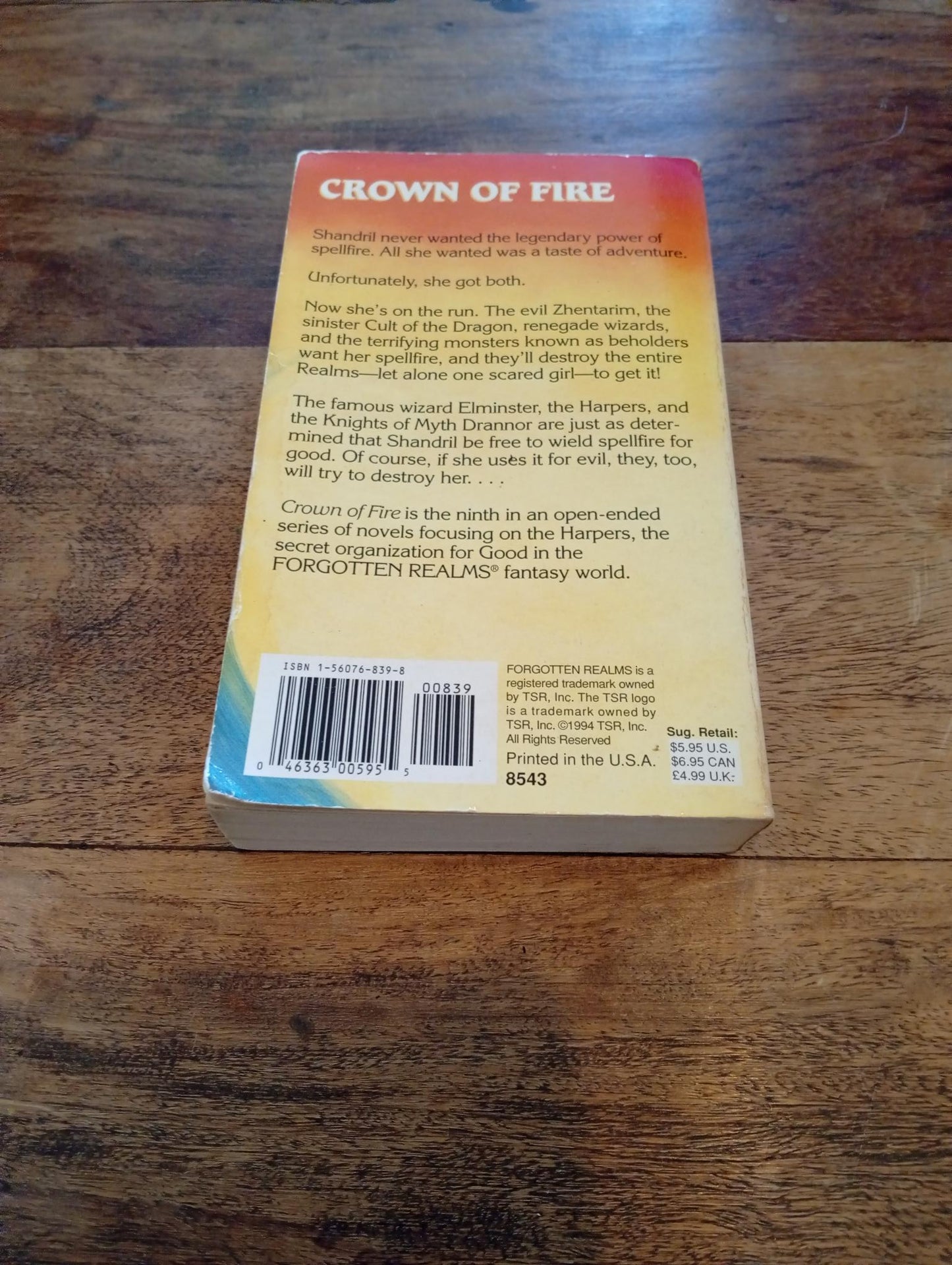 Forgotten Realms Crown of Fire The Harpers #9 Ed Greenwood TSR 1994
