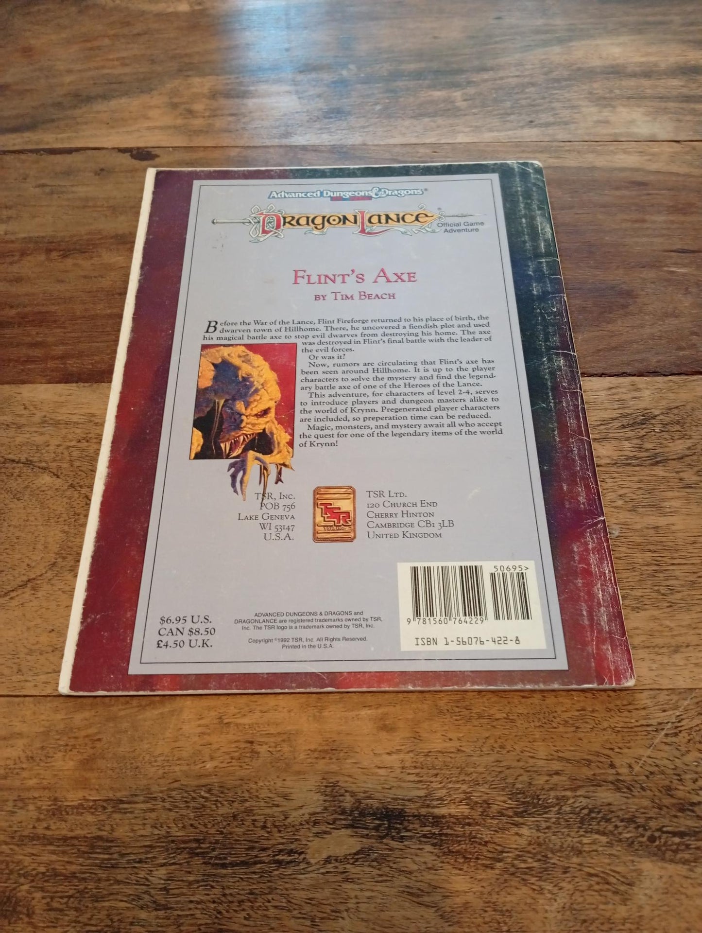 Dragonlance Flint's Axe DLQ2 TSR 2106 AD&D 1992