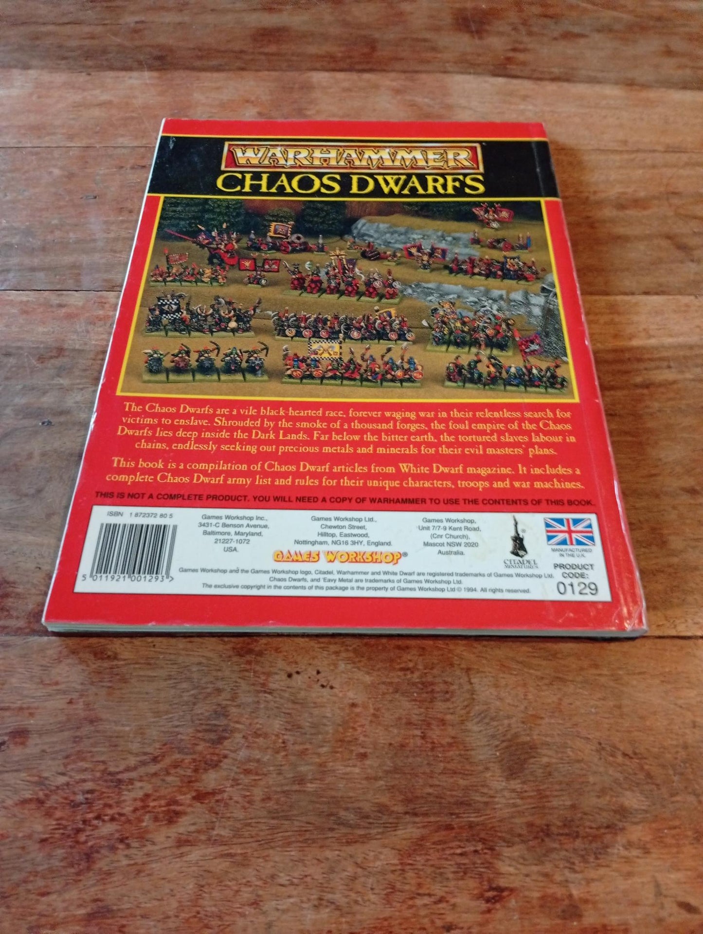 Warhammer Armies Chaos Dwarfs Games Workshop 1994