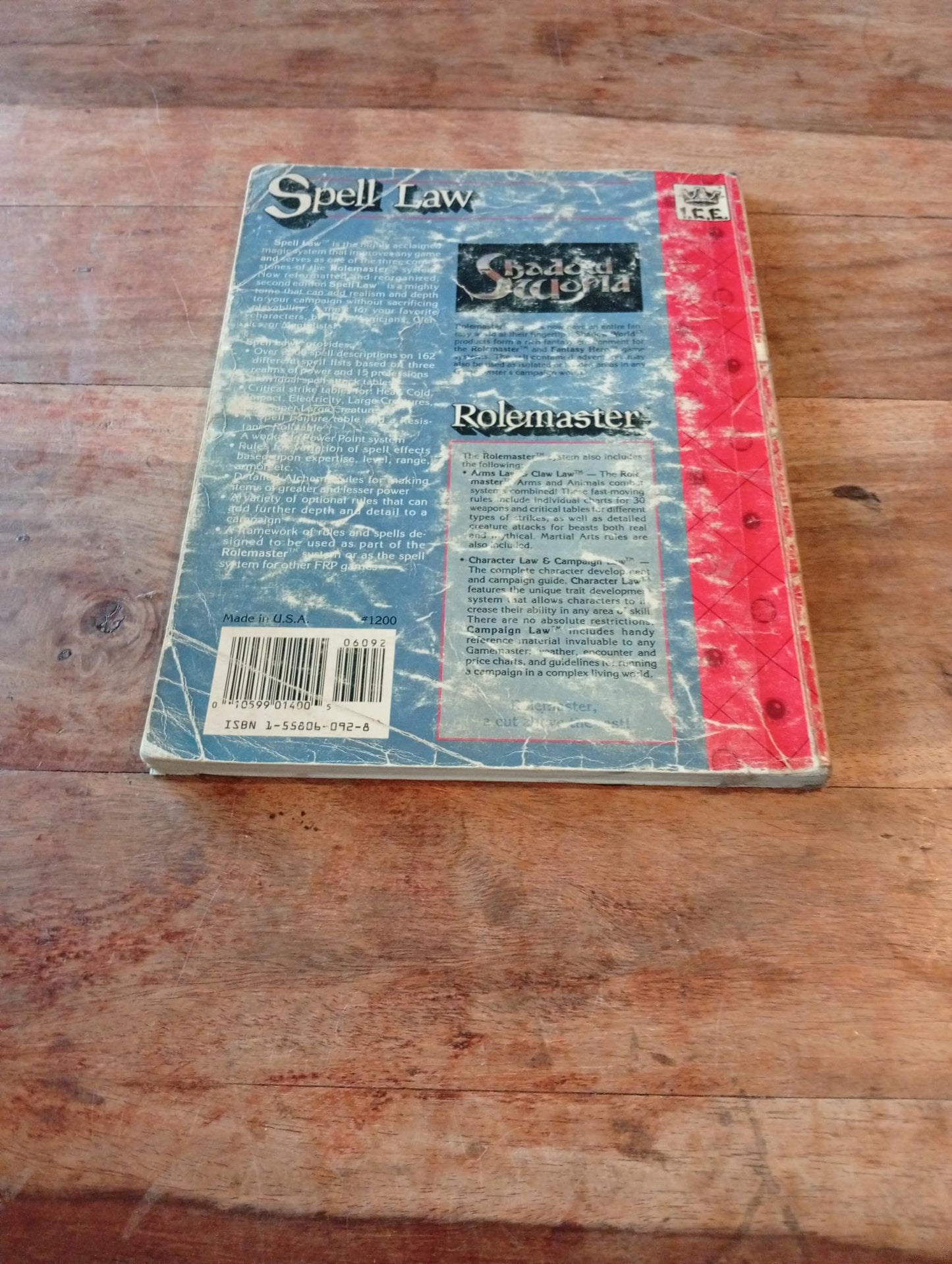 Rolemaster Spell Law 2rd Ed I.C.E.