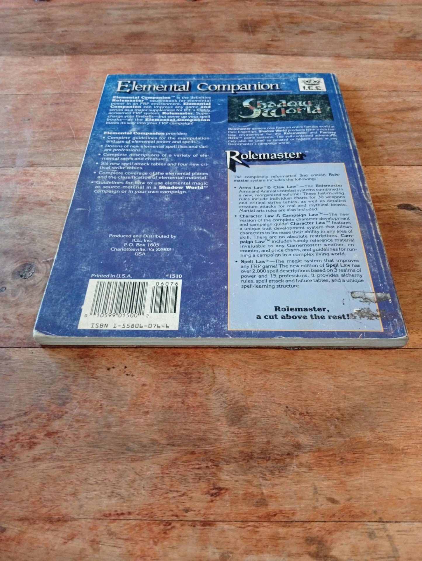 Rolemaster Elemental Companion I.C.E. 1510 Iron Crown Enterprises 1989