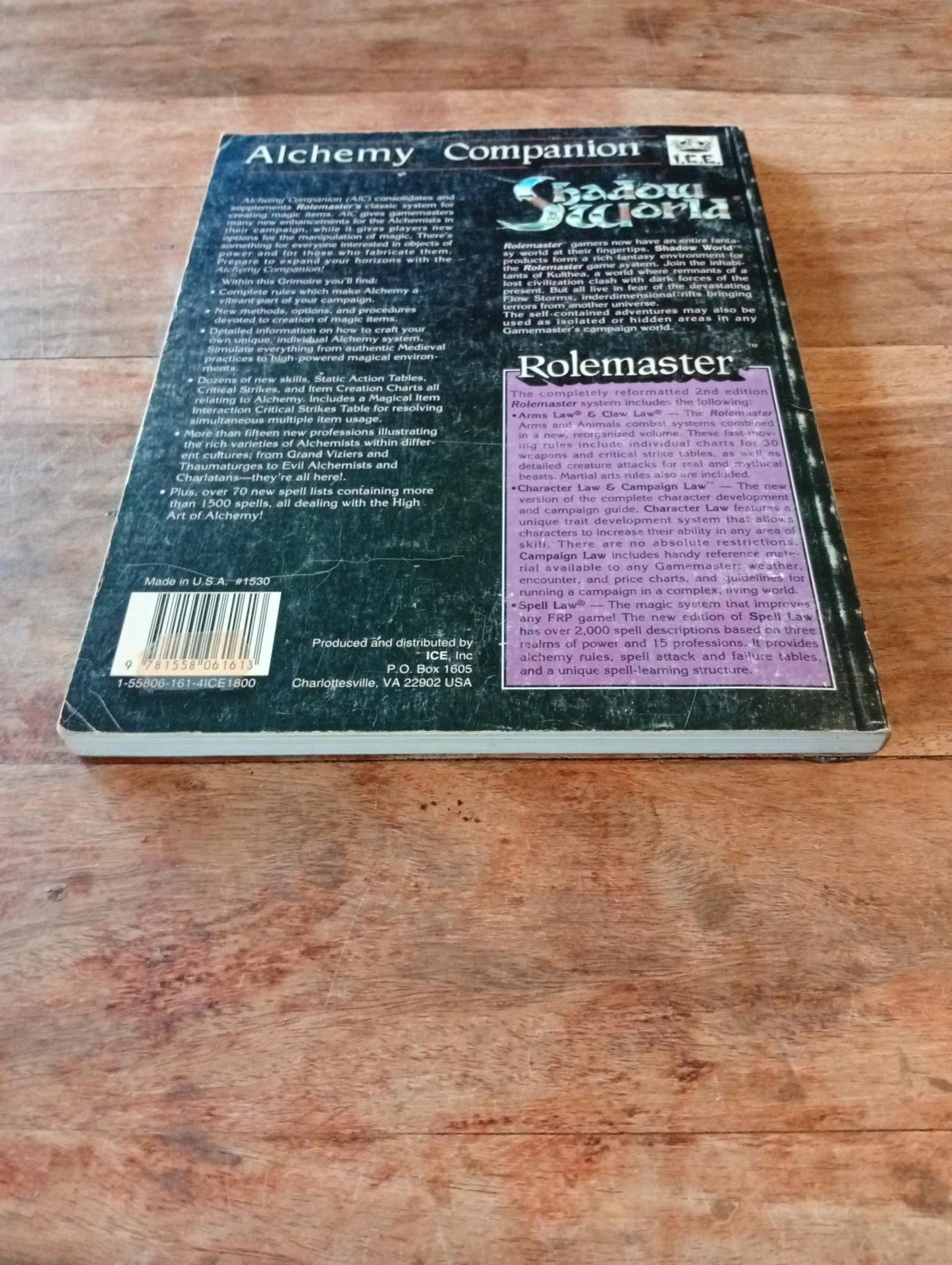 Rolemaster Alchemy Companion I.C.E. 1530 Rolemaster 1992