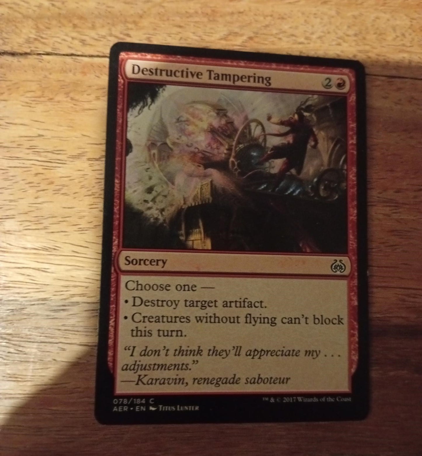 Magic The Gathering Destructive Tampering 078/184 Aether Revolt
