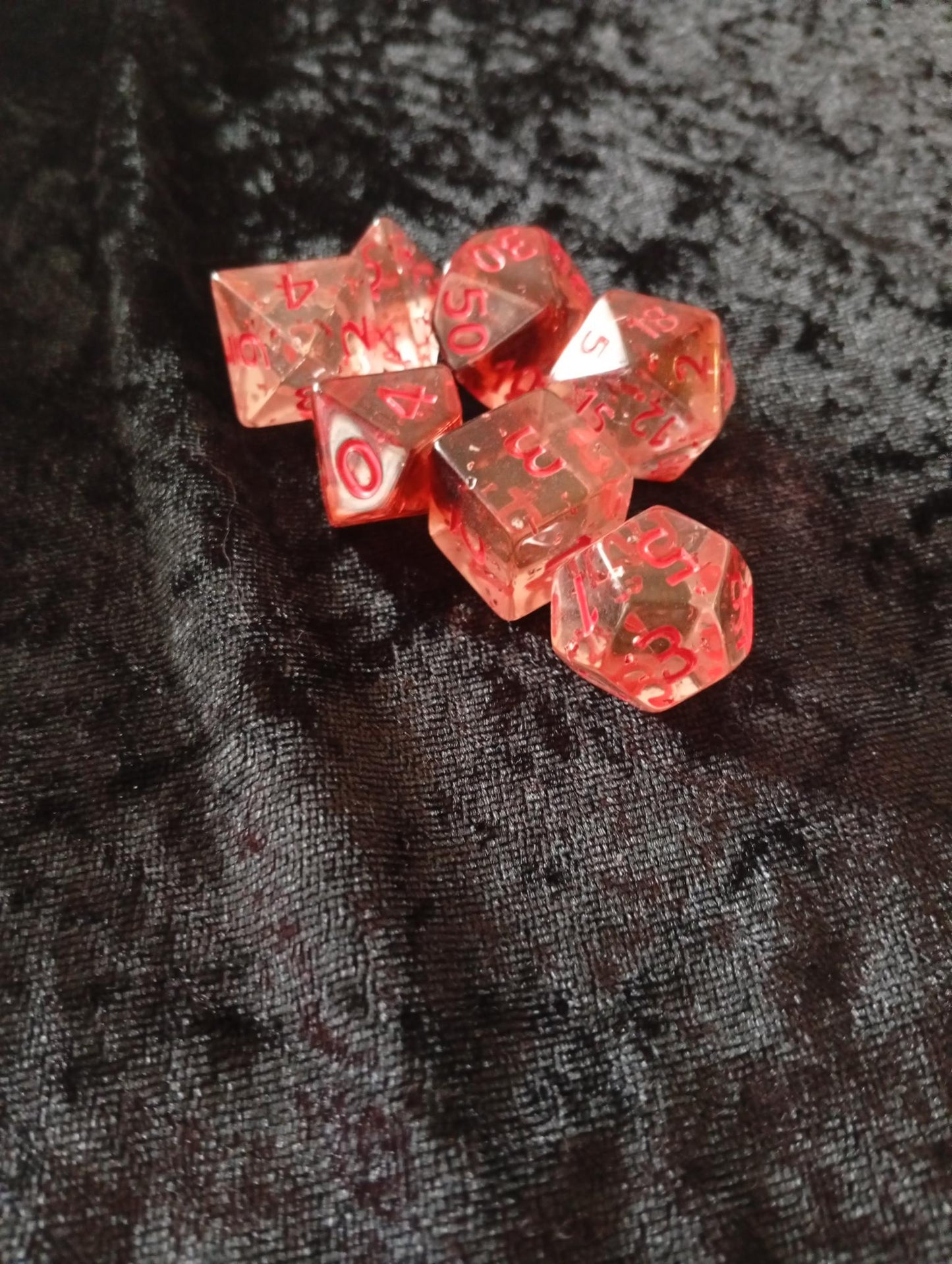 Dice set: 7-piece set includes one D4, D6, D8, D10, D12, D20 and D100 D10 Procent