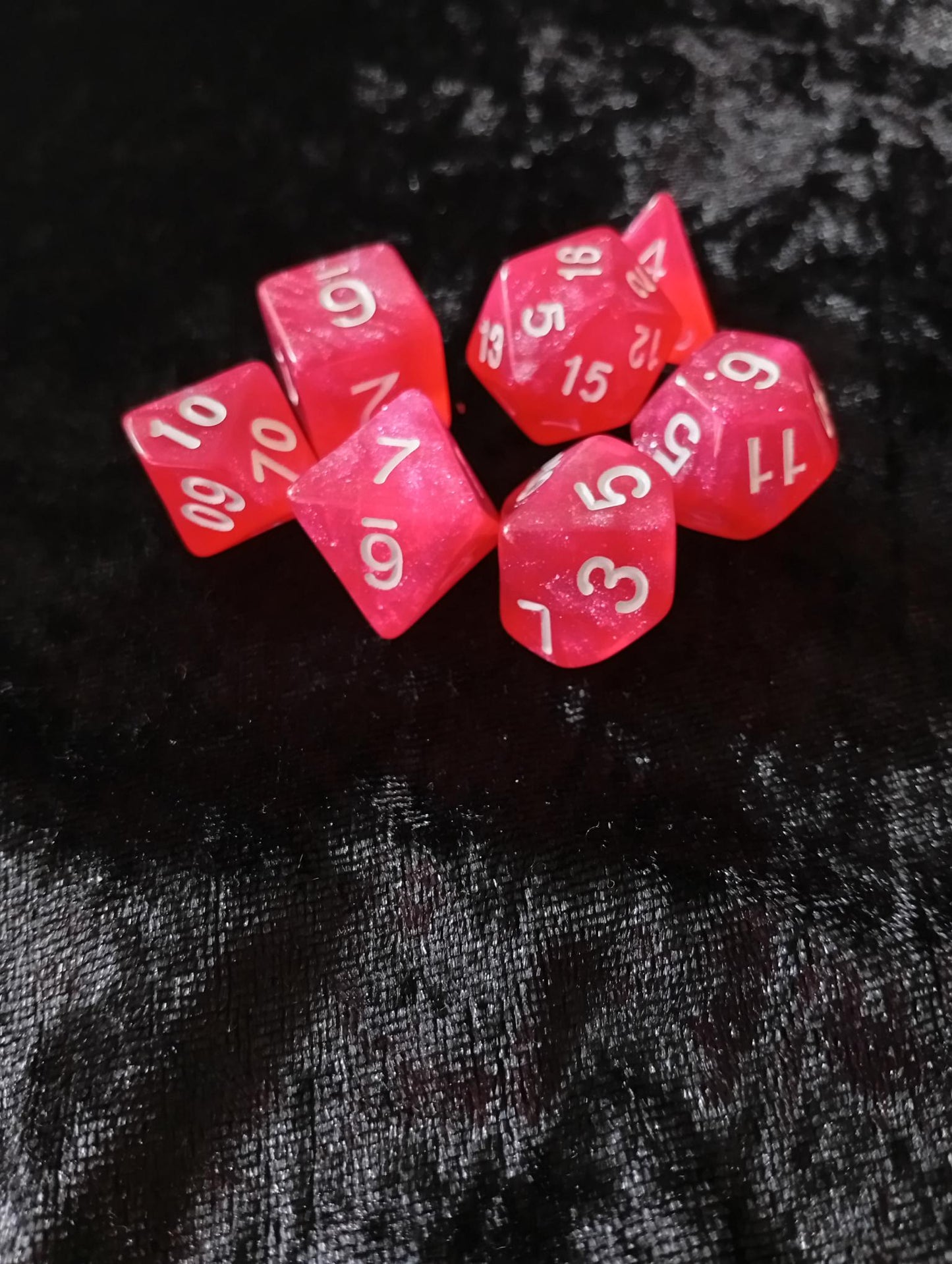 Dice set: 7-piece set includes one D4, D6, D8, D10, D12, D20 and D100 D10 Procent