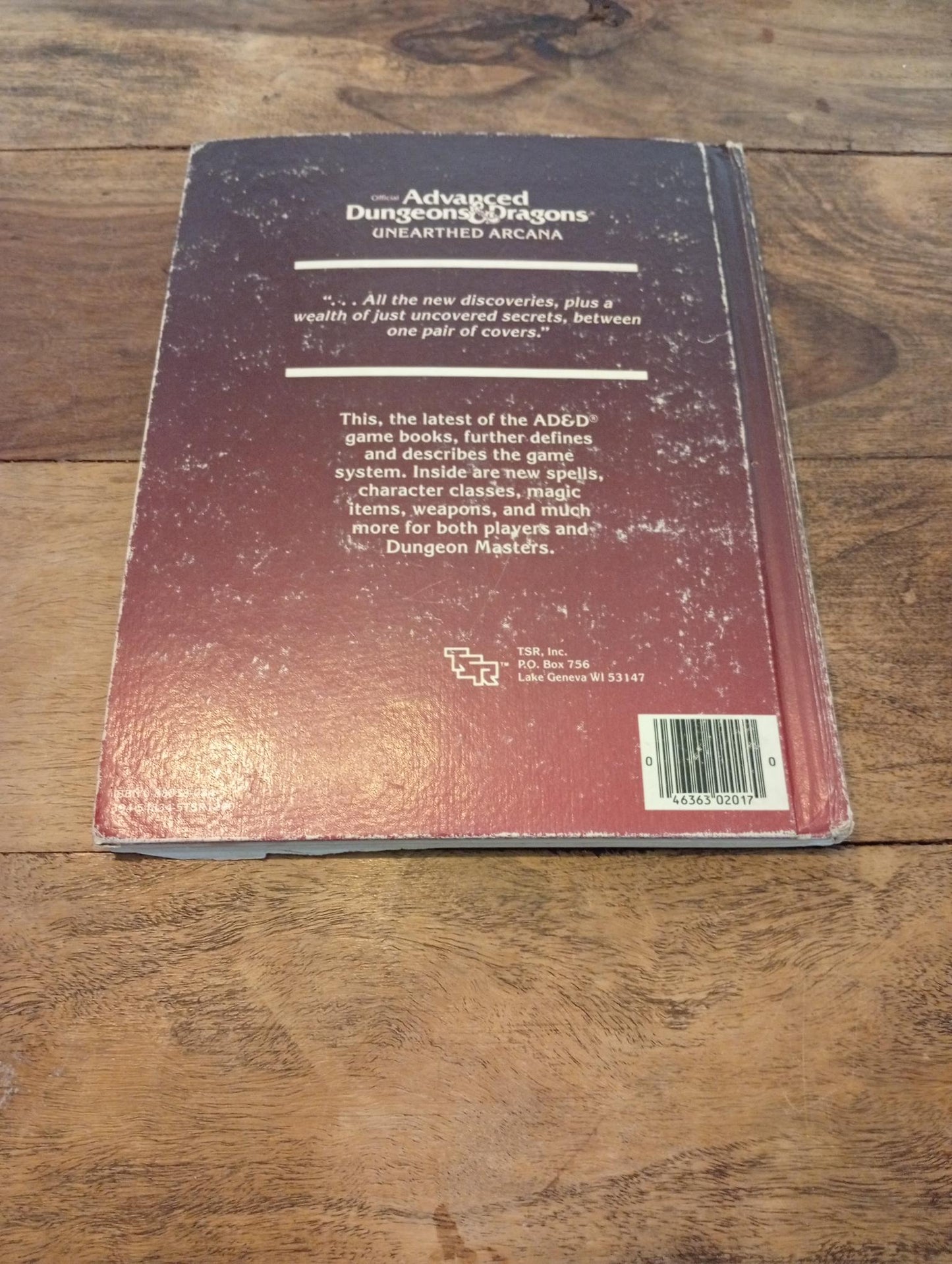 AD&D Unearthed Arcana TSR 2017 AD&D 1985