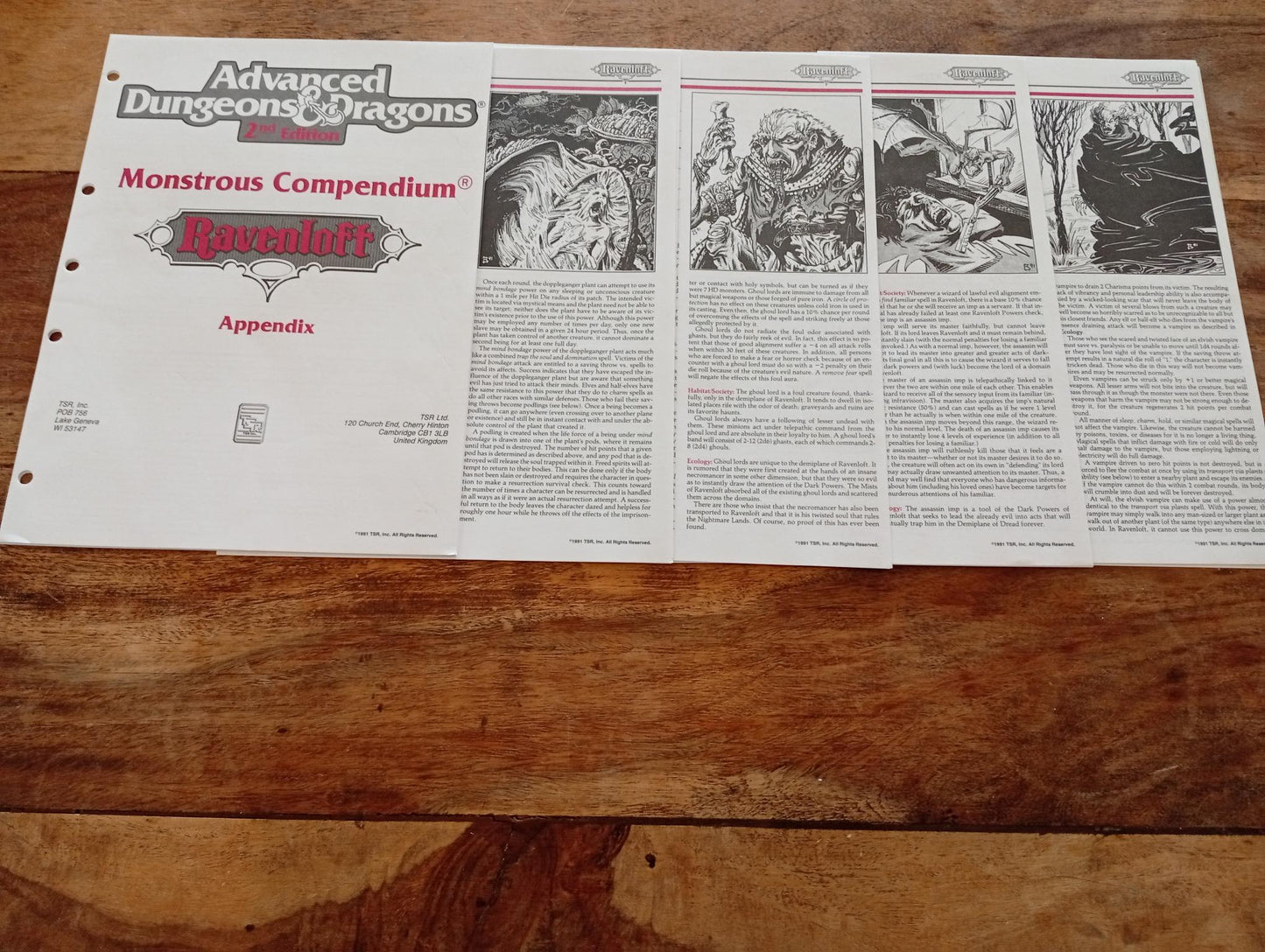 Ravenloft Monstrous Compendium Appendix No Tabs TSR 2122 AD&D 1991 - AllRoleplaying.com