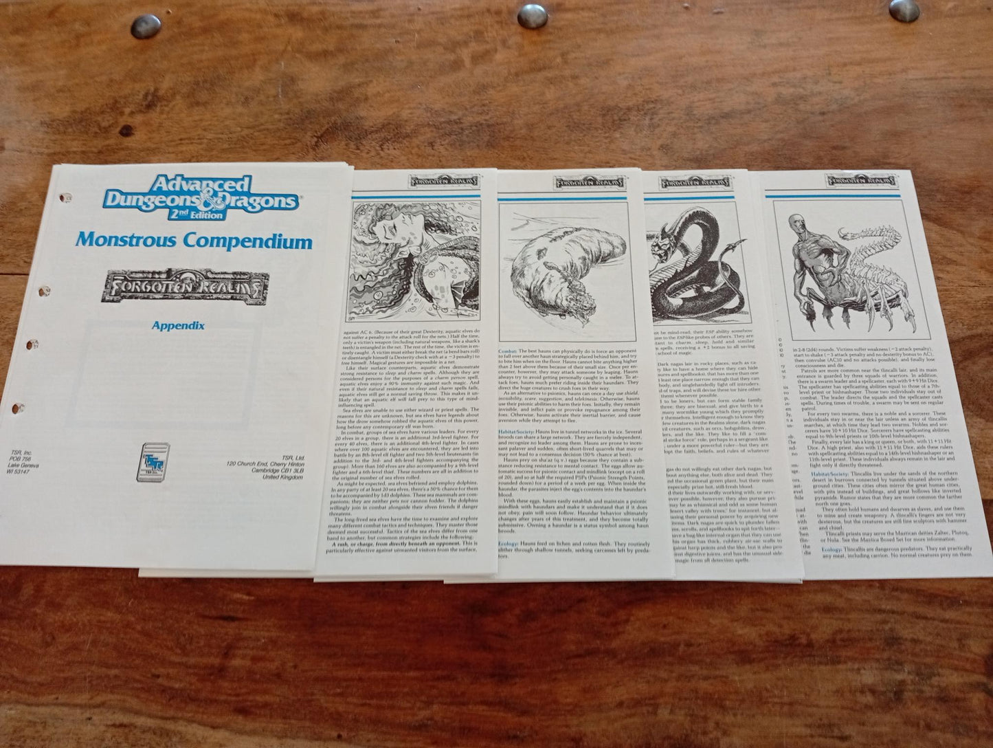 Monstrous Compendium Forgotten Realms Appendix #2 MC11 No Tabs TSR 2125 AD&D 1991 - AllRoleplaying.com