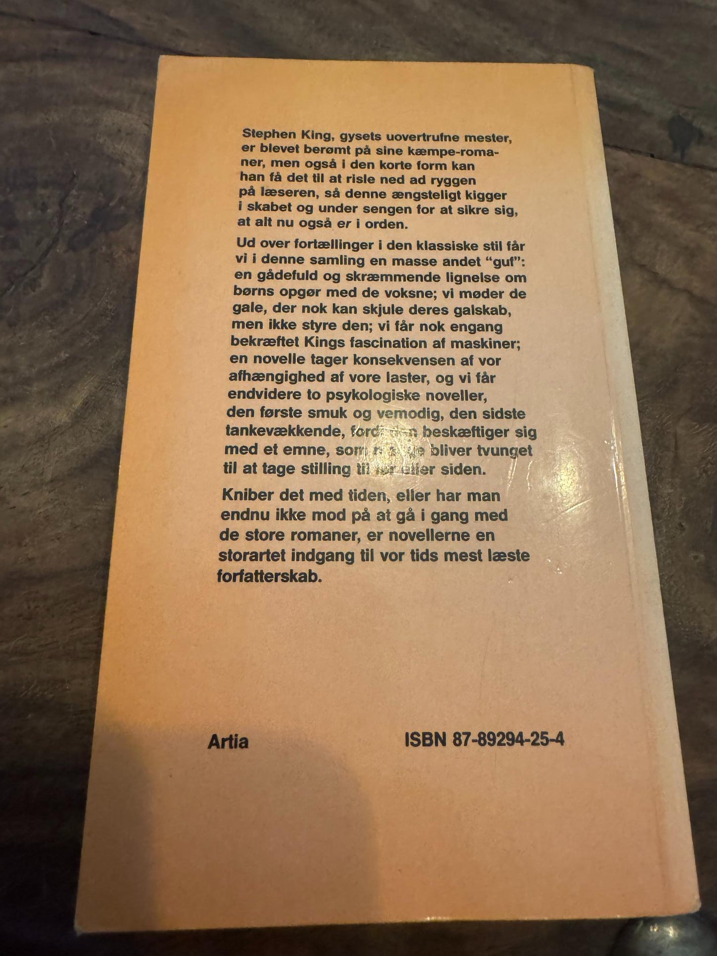 Væddemålet Artia 1. oplag Stephen King 1990