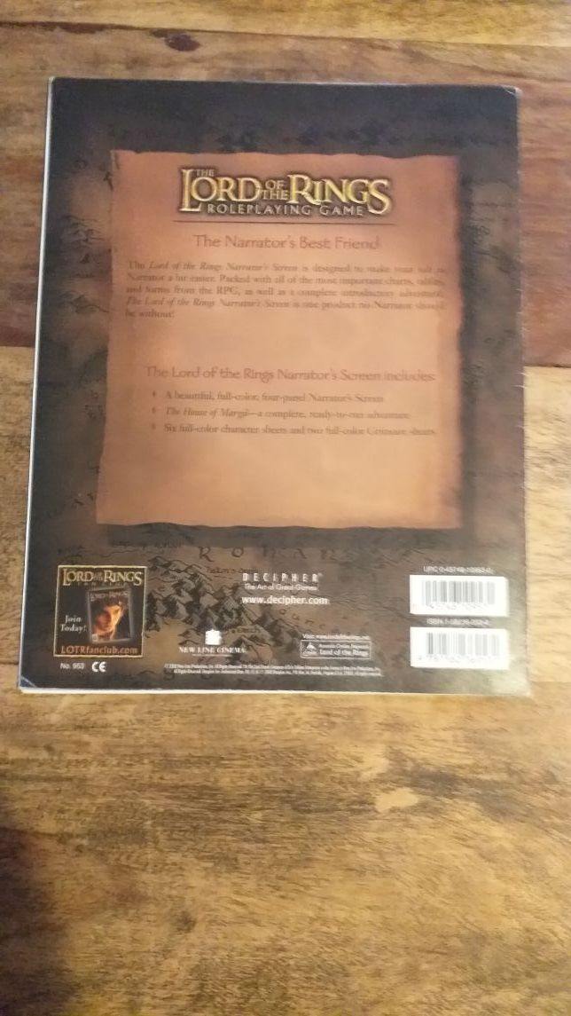 The Lord of the Rings Roleplaying Game Narrator’s Screen - books