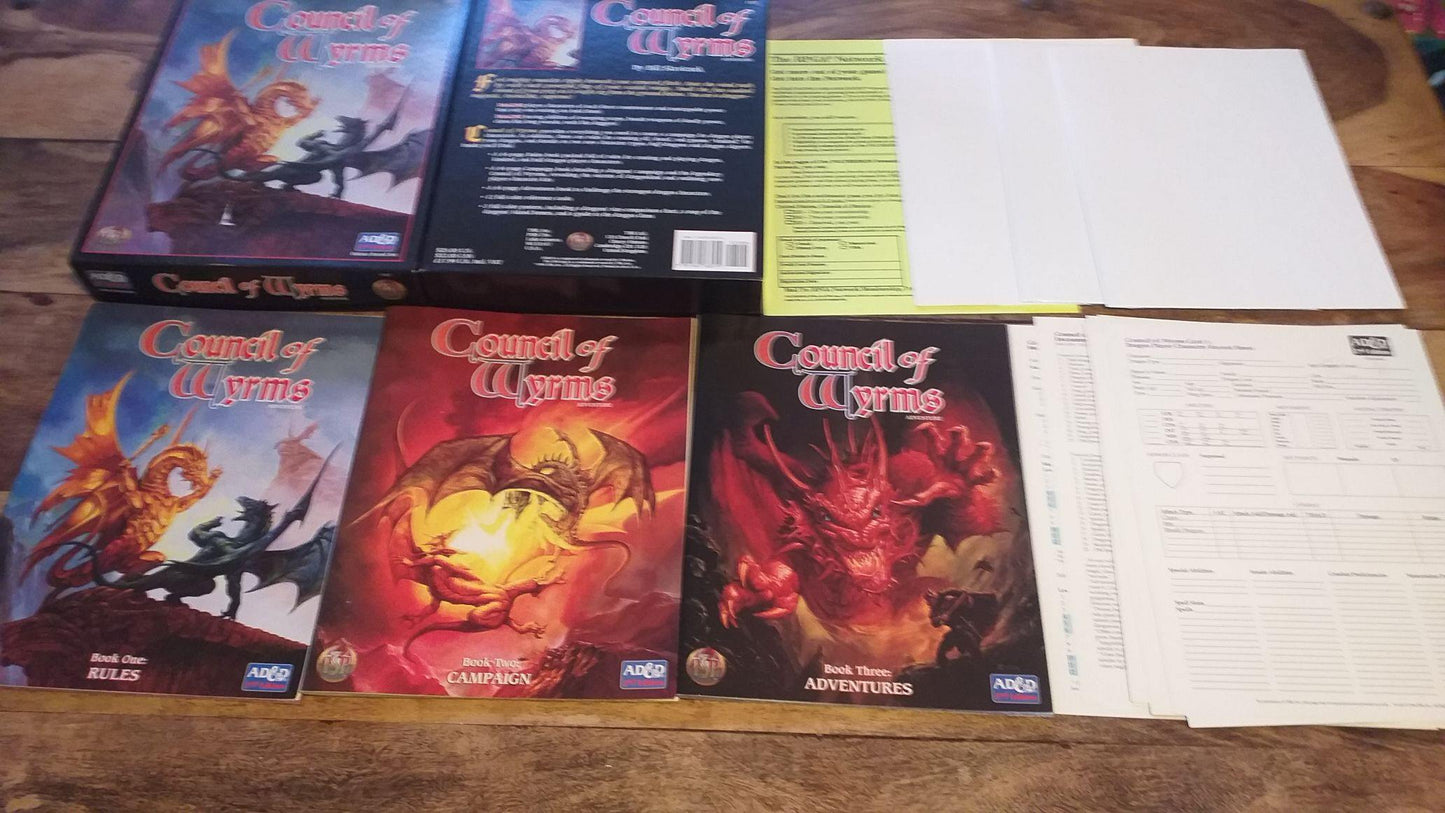 Council of Wyrms AD&D 2Ed Fantasy Roleplaying Box - 3 books - 3 maps - 12RefCards - AllRoleplaying.com