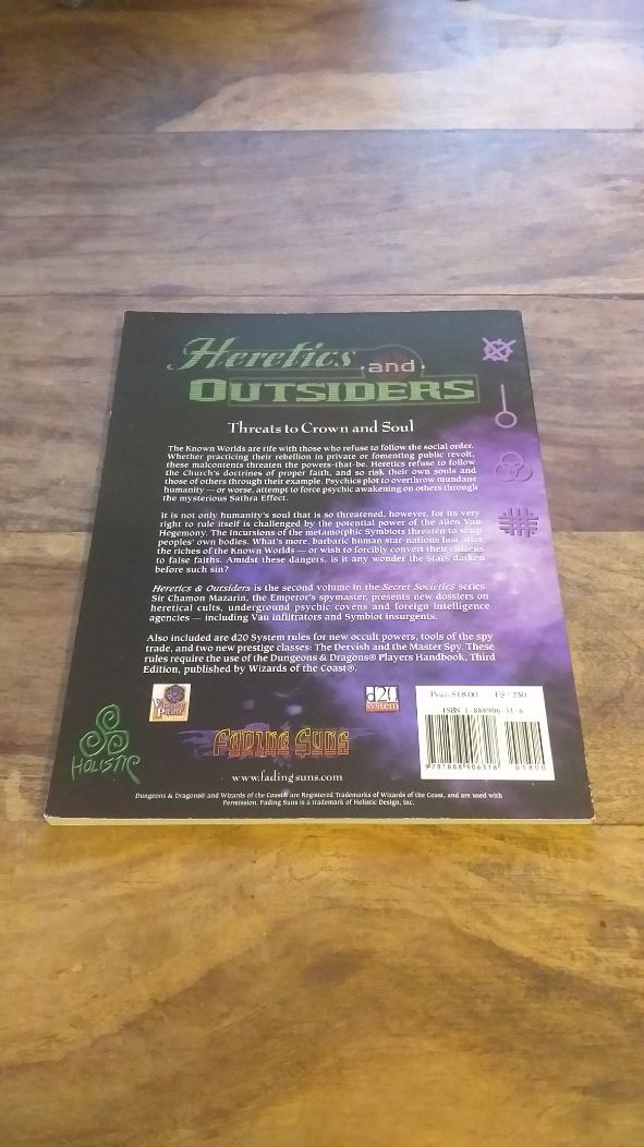 FADING SUNS HERETICS & OUTSIDERS D20 Holistic Design