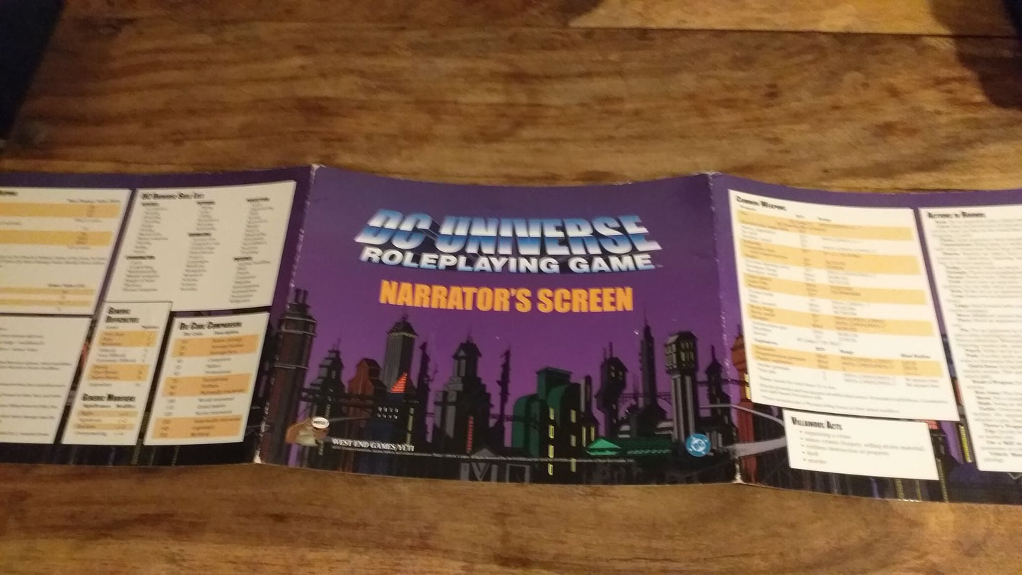 DC Universe Roleplaying Game Narrator's Screen West End Games