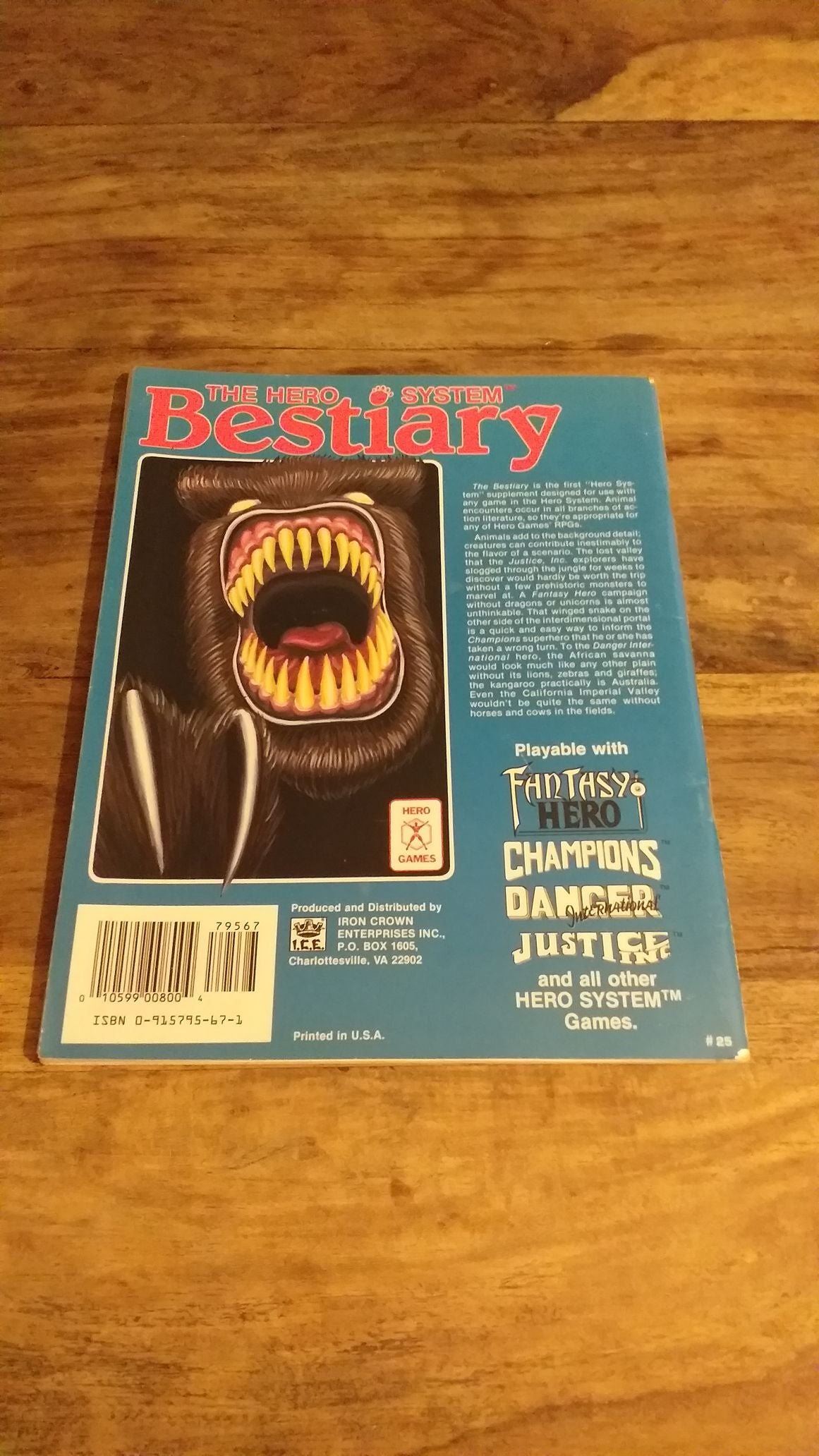 The HERO System BESTIARY Fantasy Hero Champions Hero Games #25 1986 I.C.E.
