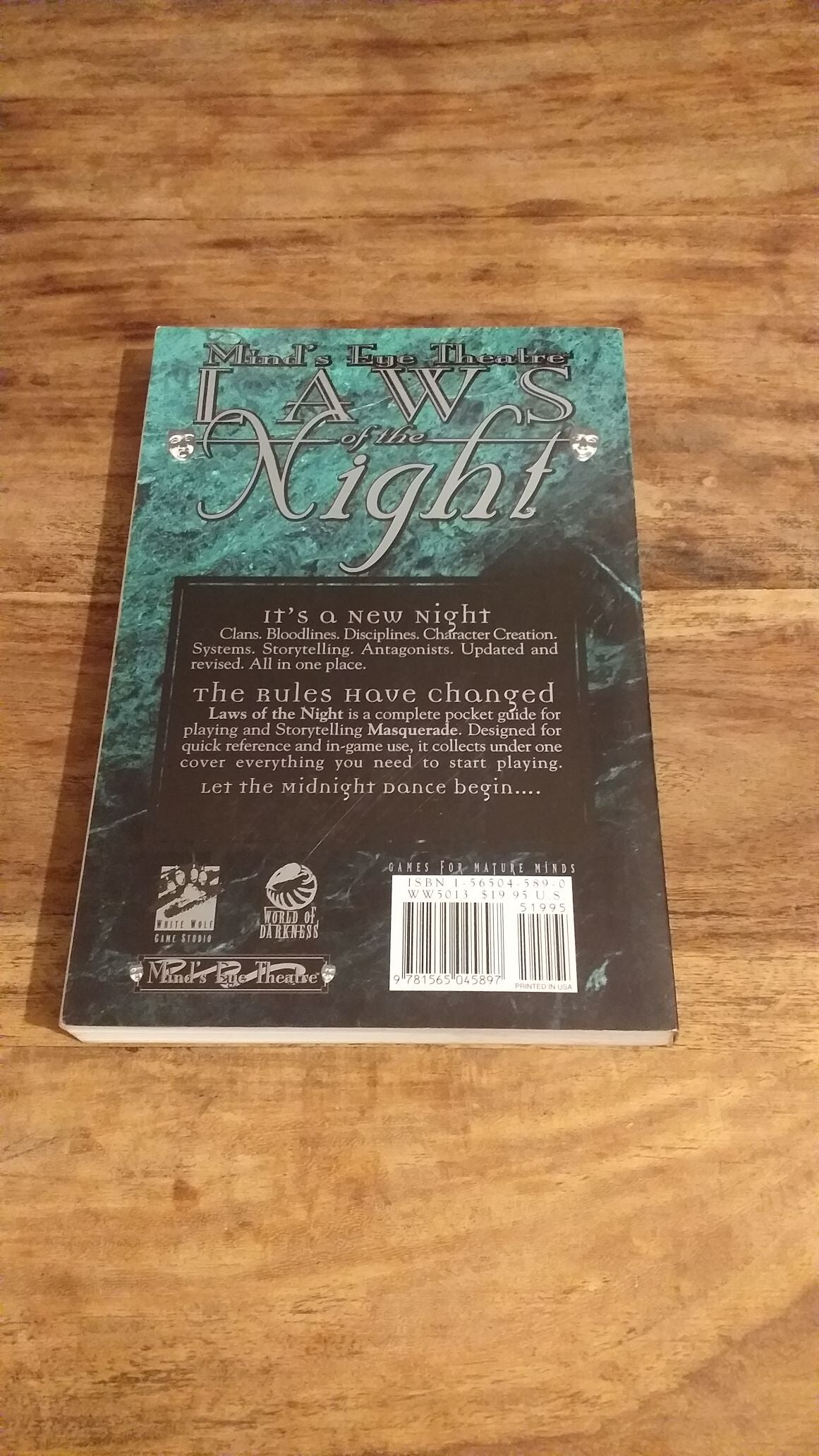 White Wolf Mind's Eye Theatre Masquerade Laws of the Night - AllRoleplaying.com