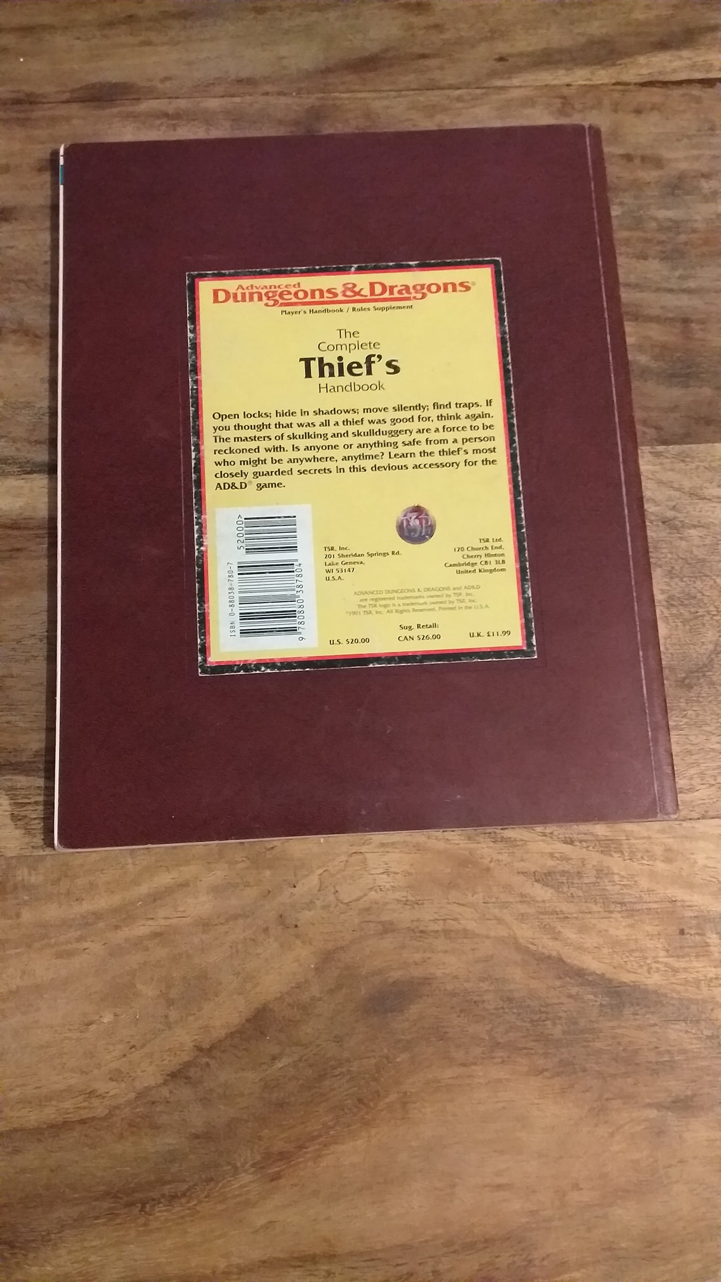The Complete Thief's Handbook Advanced Dungeons & Dragons TSR AD&D